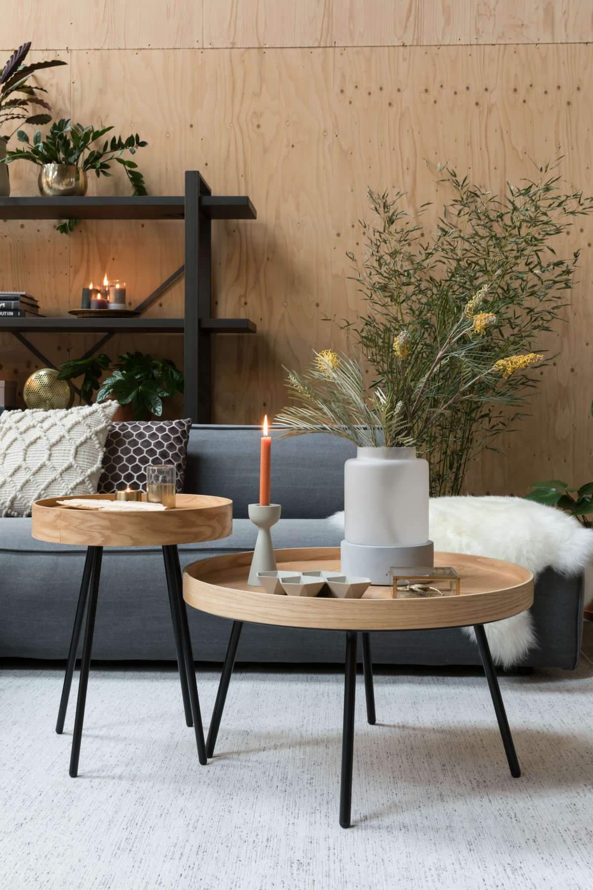 Stolik kawowy niski OAK TRAY drewniany Zuiver Eye on Design