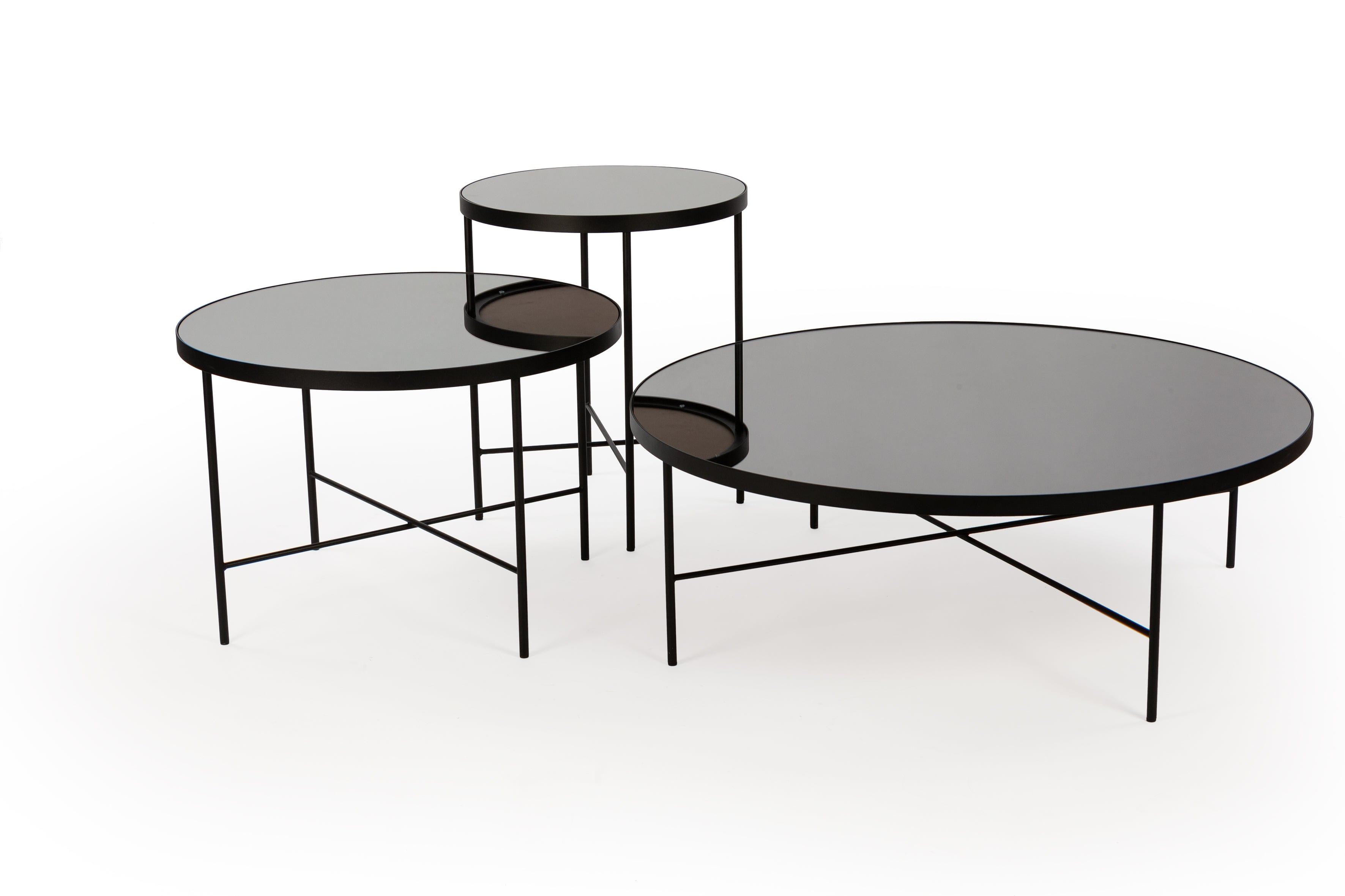 Stolik kawowy niski TRE lustro tytanowe Nordifra Eye on Design