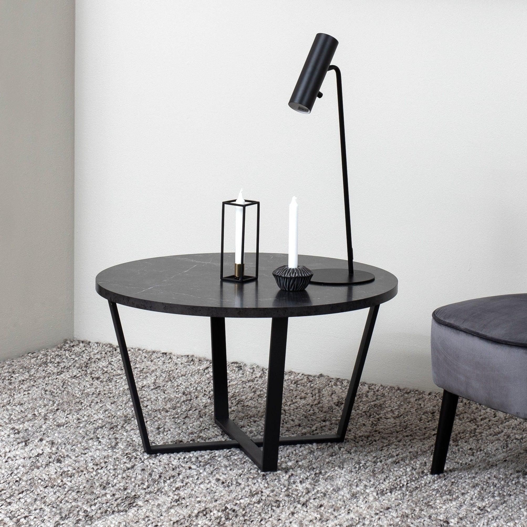 Stolik kawowy okrągły AMBLE czarny marmur Home Essentials Eye on Design