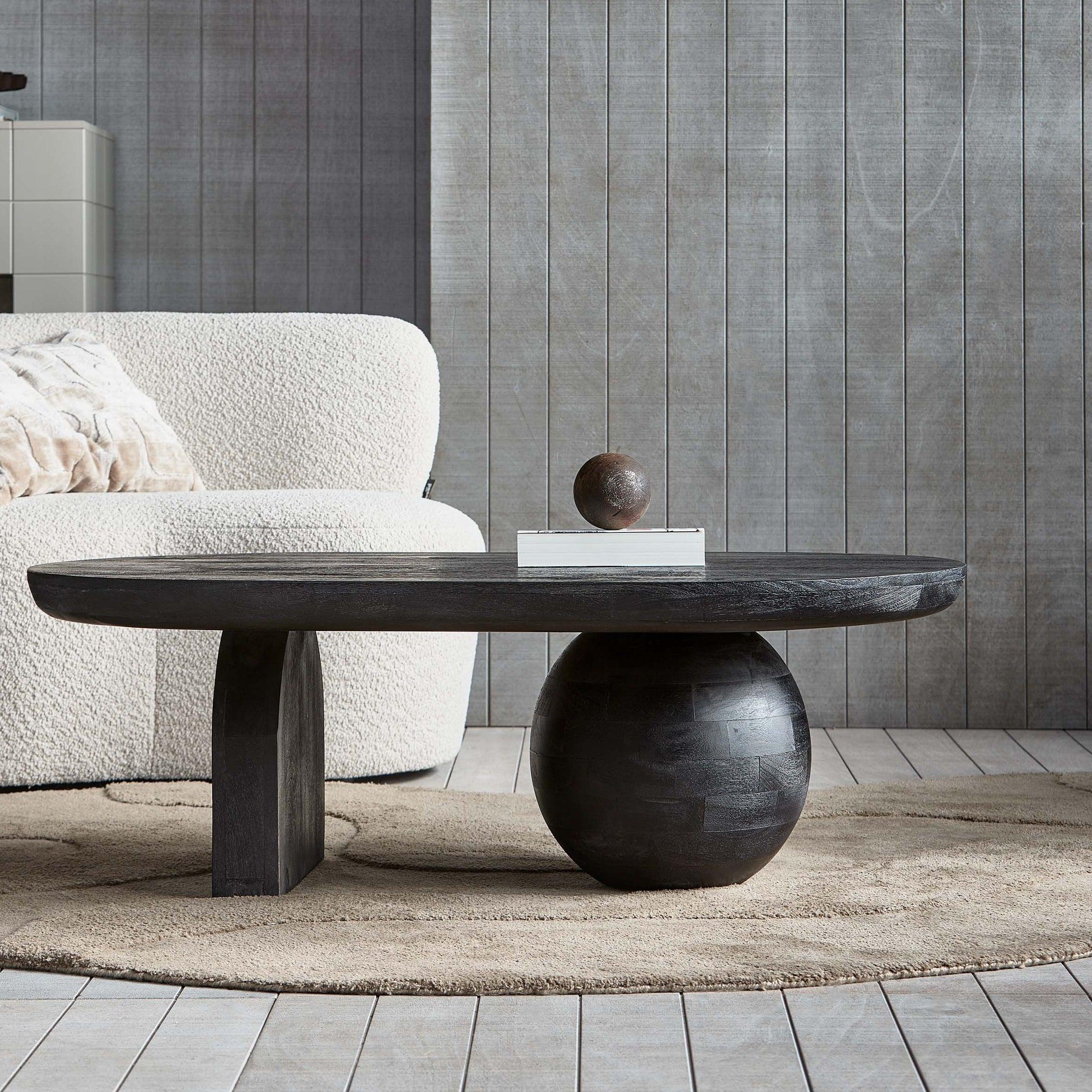 Stolik kawowy STEPPE czarne drewno mango Woood Eye on Design