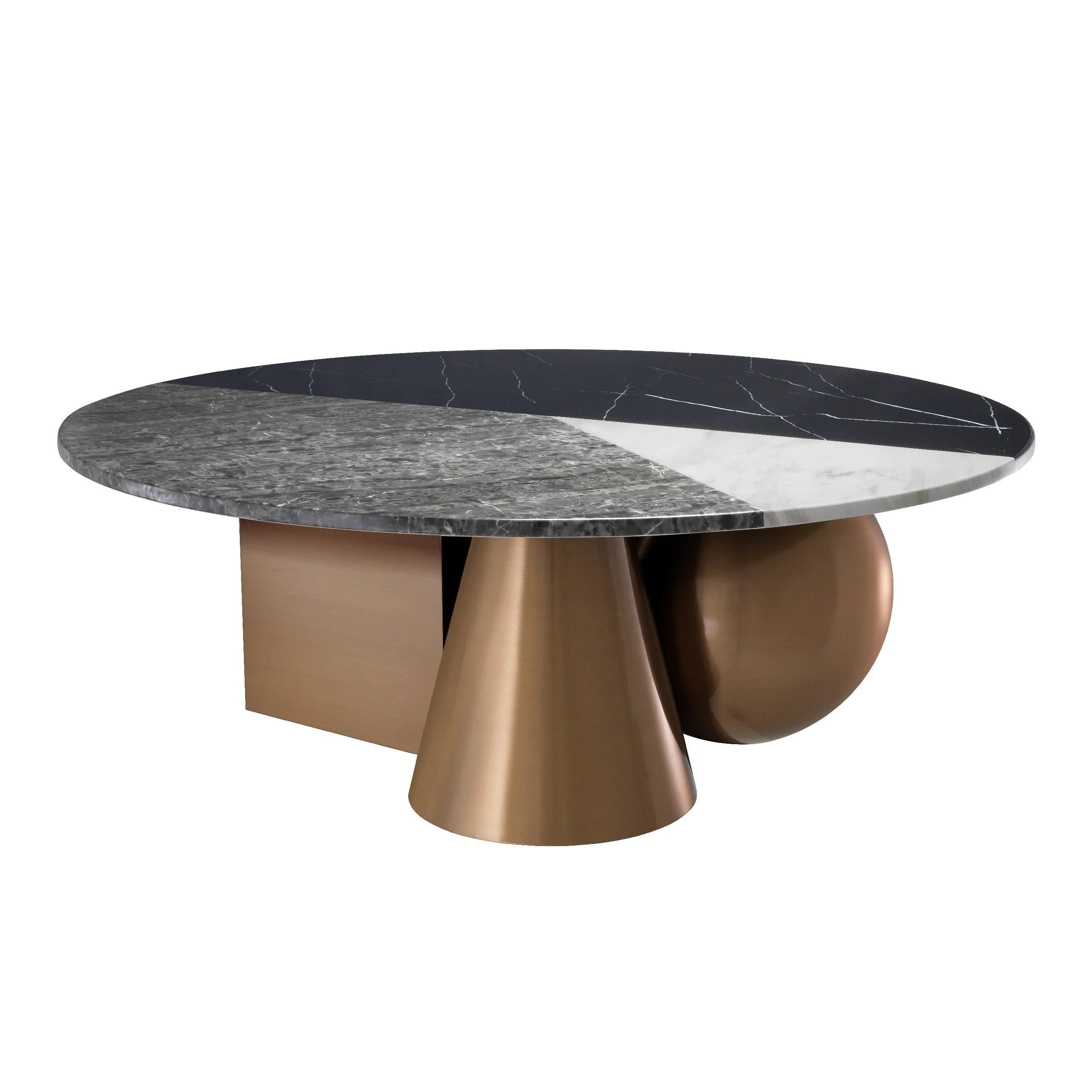 Stolik kawowy TRICOLORI miedziany Eichholtz Eye on Design