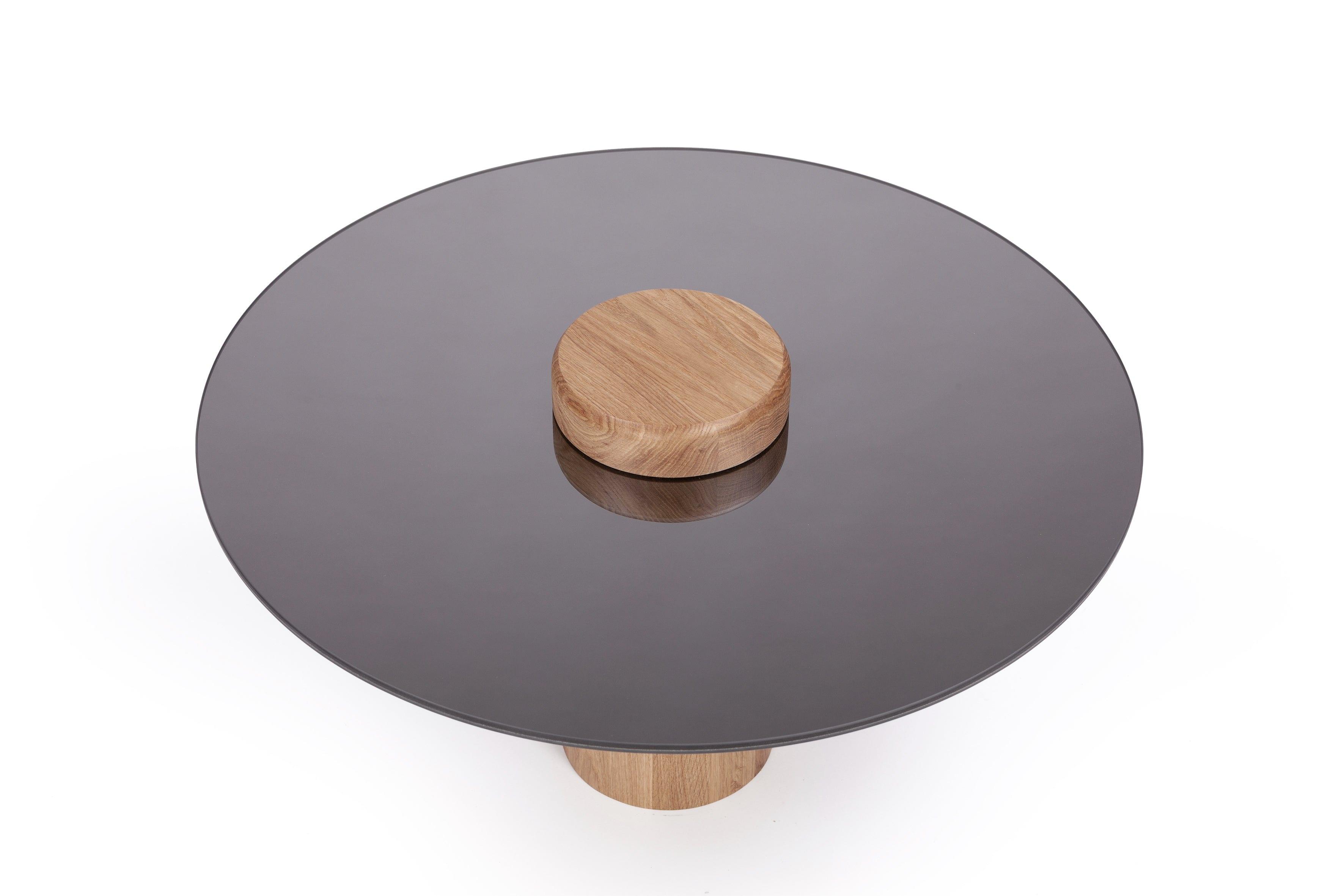 Stolik kawowy TYK dąb naturalny z lustrzanym blatem Nordifra Eye on Design