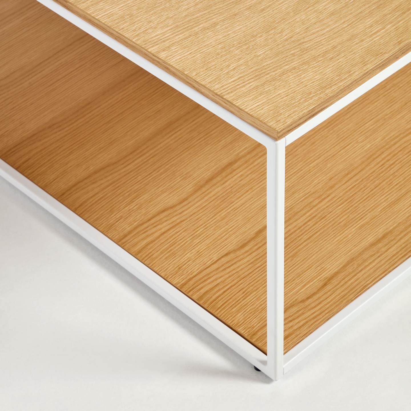 Stolik kawowy YOANA fornir dębowy z białą ramą La Forma Eye on Design