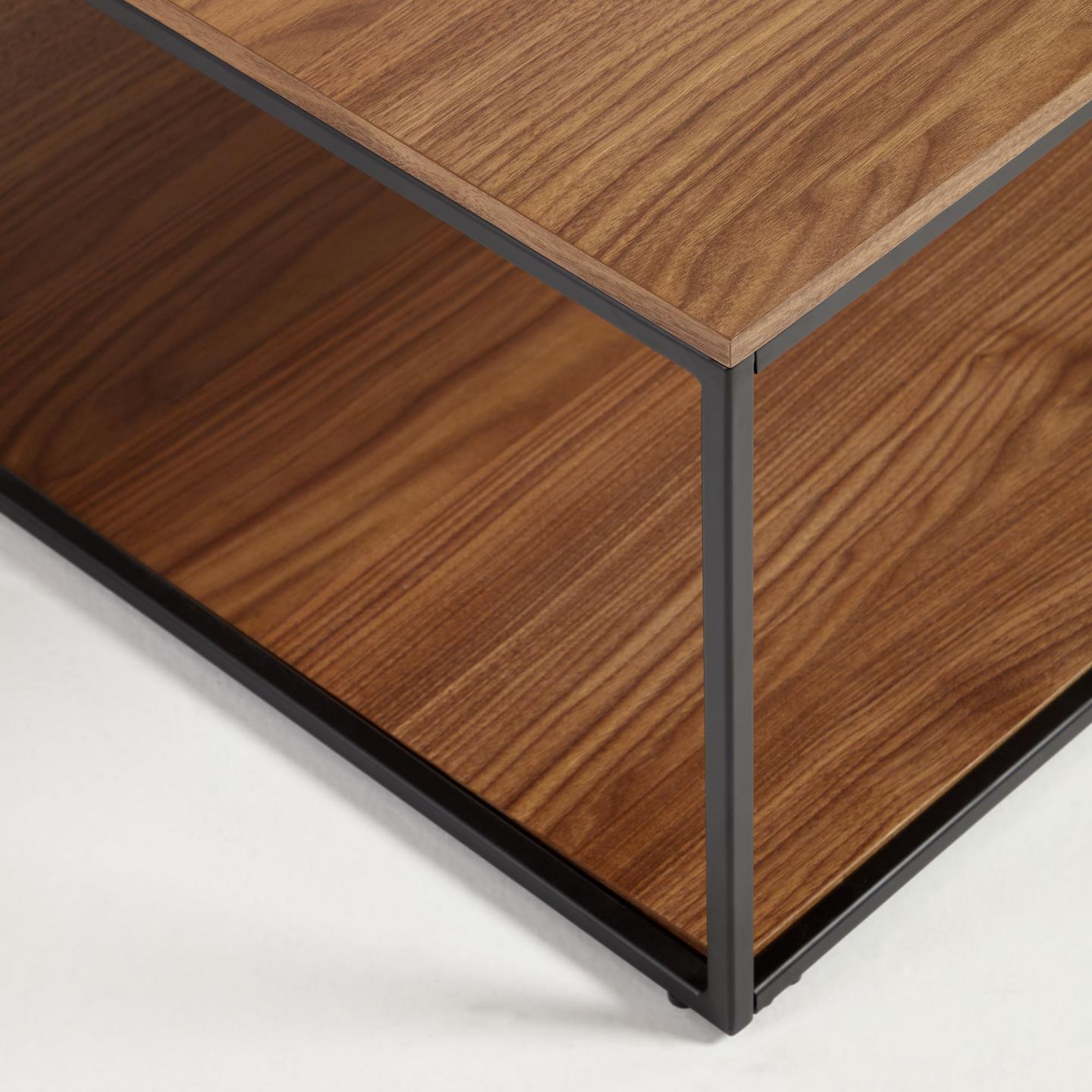 Stolik kawowy YOANA fornir orzechowy z czarną ramą La Forma Eye on Design