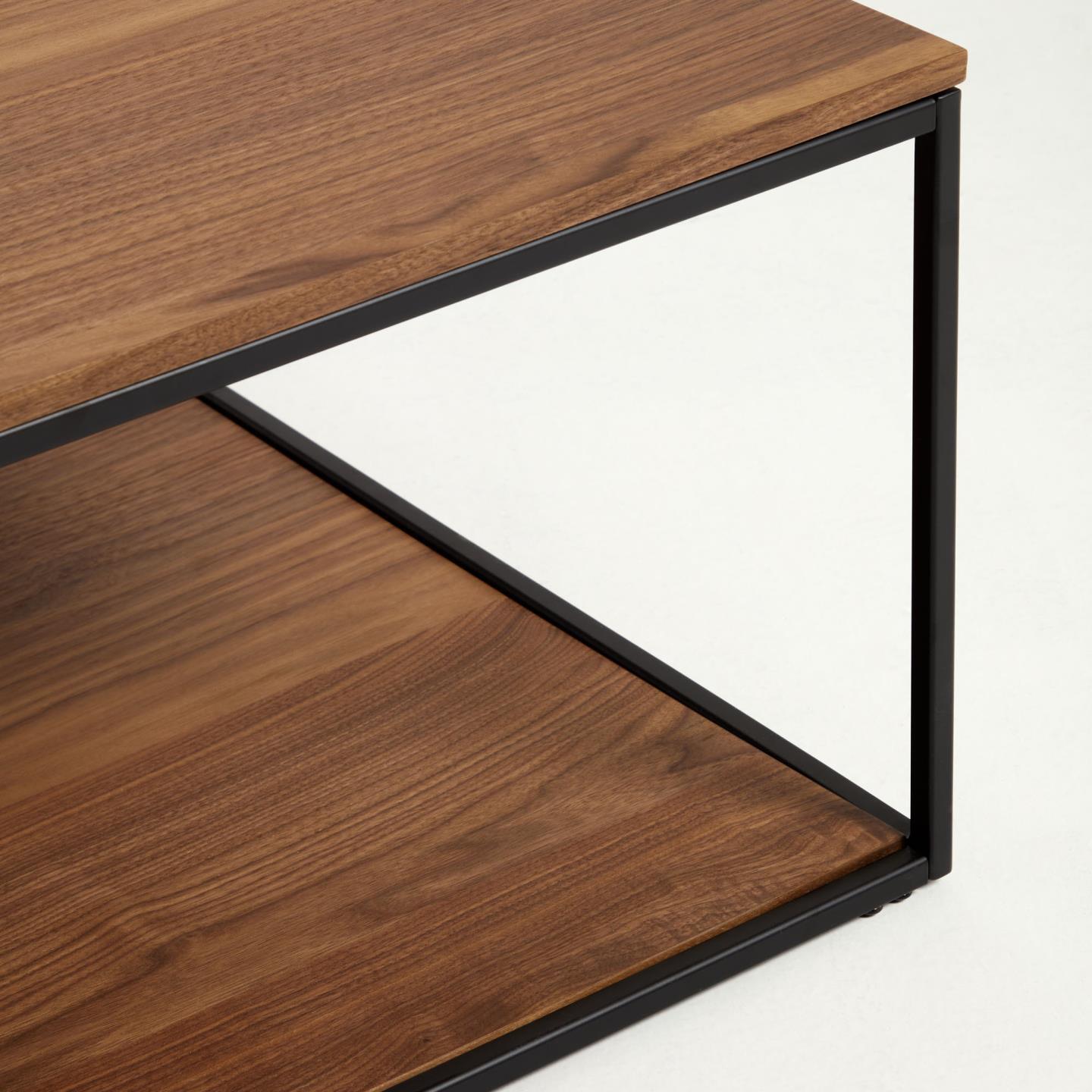 Stolik kawowy YOANA fornir orzechowy z czarną ramą La Forma Eye on Design