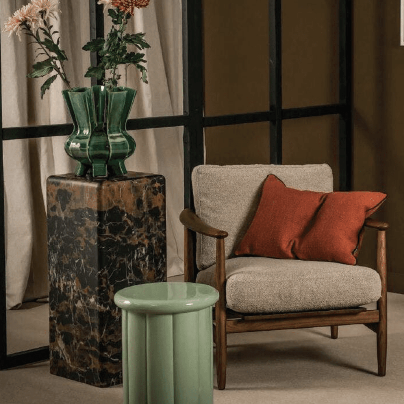 Stolik MARBLE LOOK brązowy Pols Potten Eye on Design