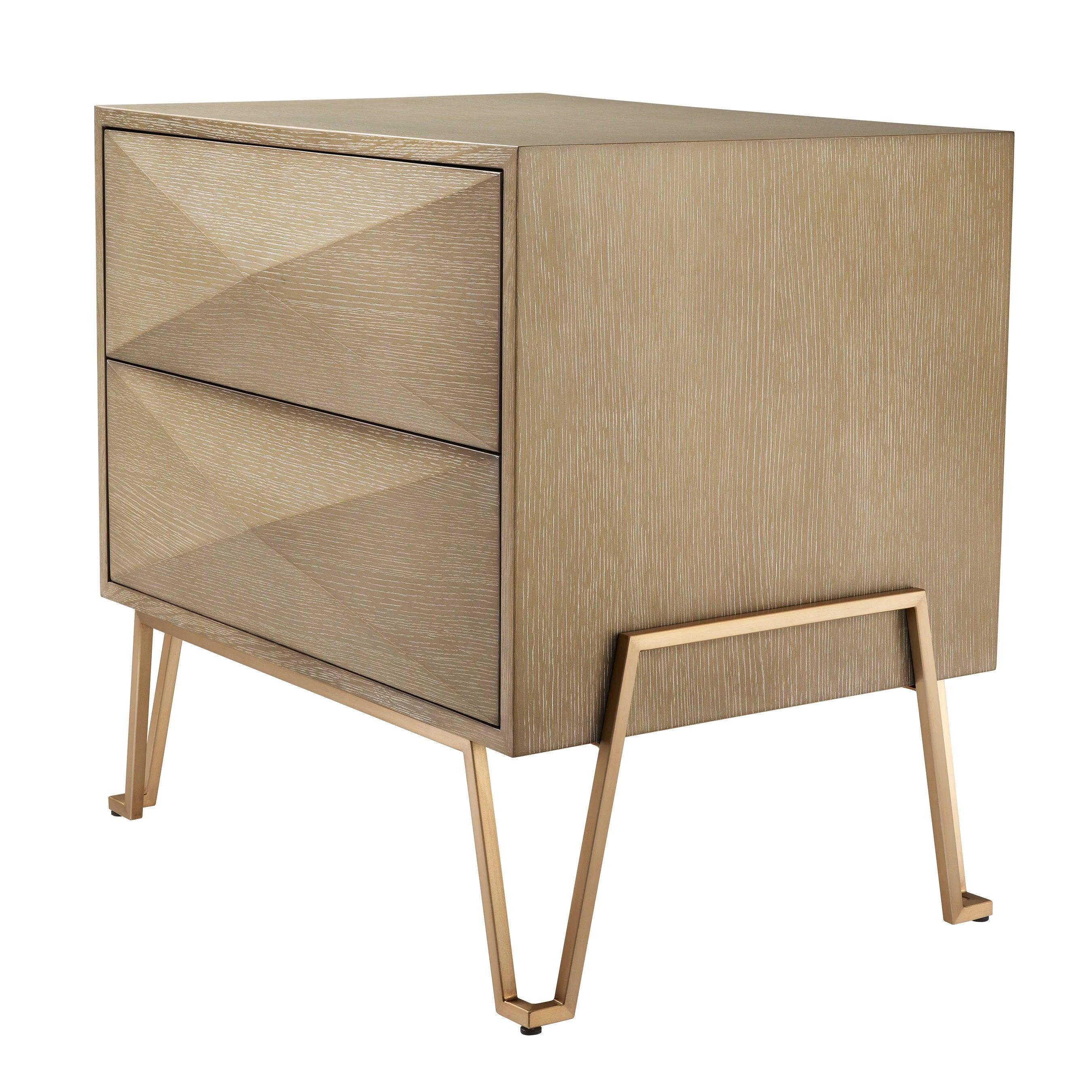 Stolik nocny HIGHLAND fornir dębowy z mosiądzem Eichholtz Eye on Design