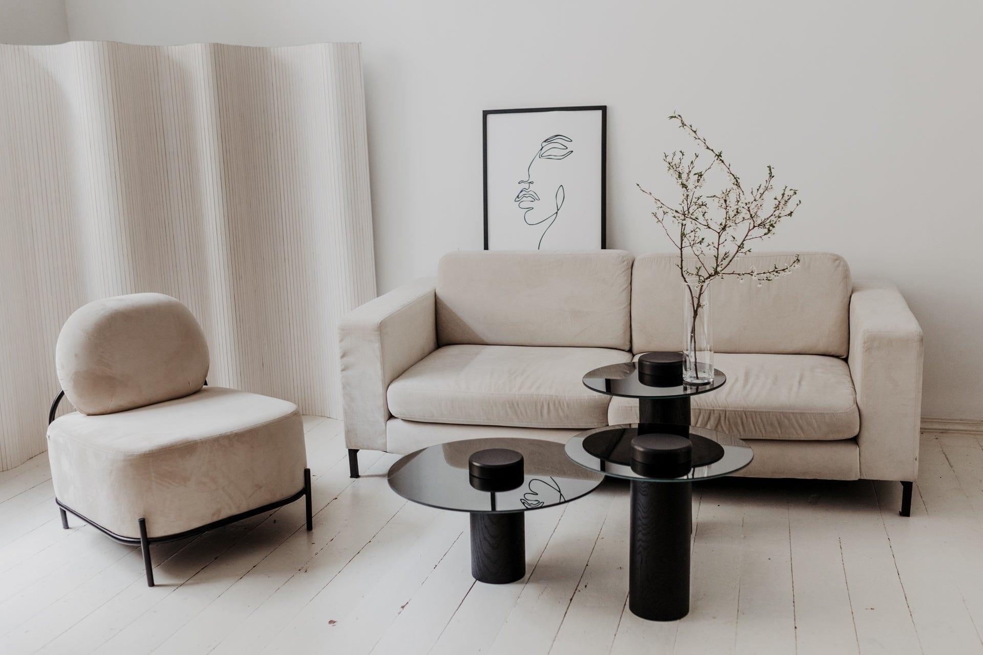 Stolik TYK czarny dąb z lustrzanym blatem Nordifra Eye on Design