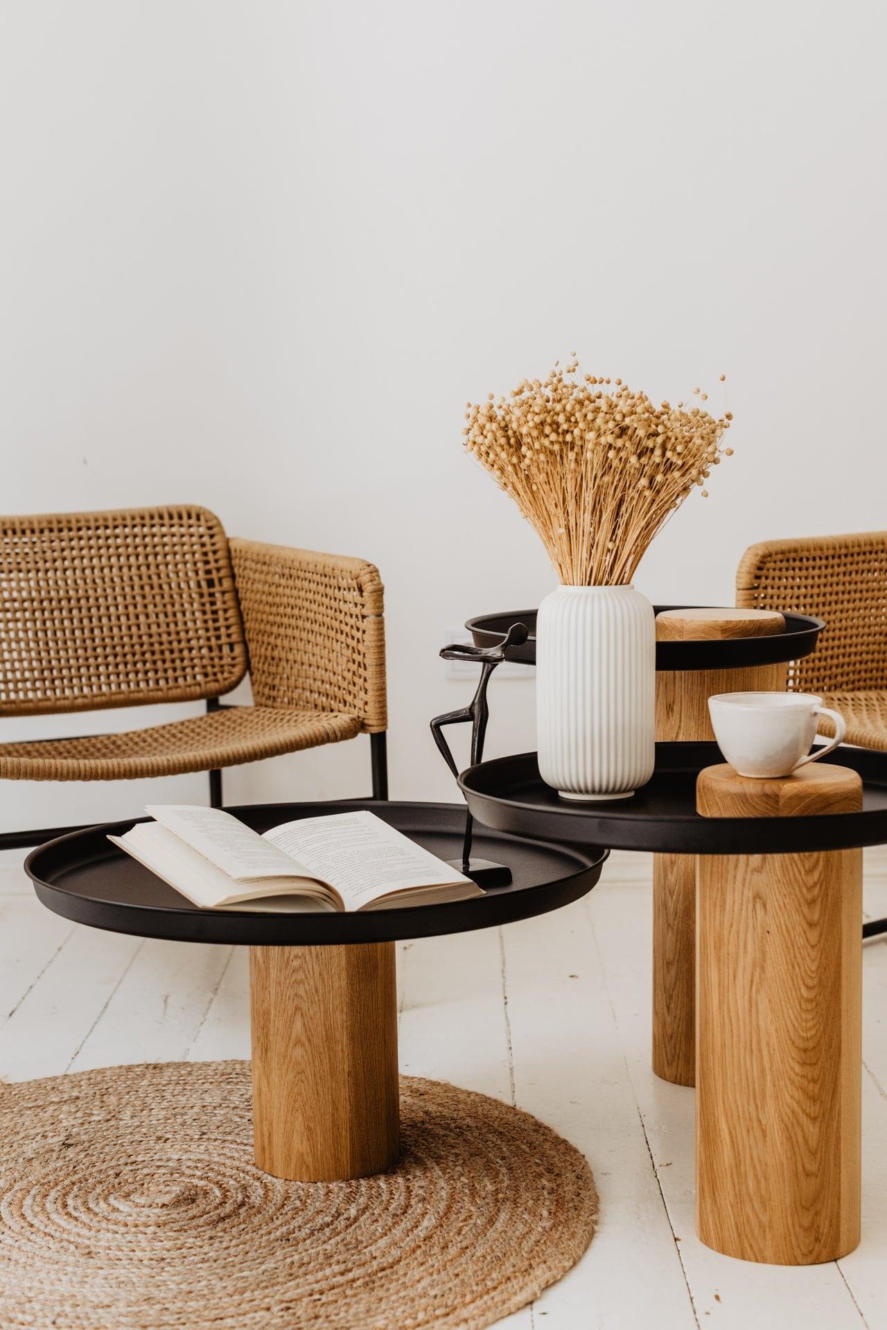 Stolik TYK dąb naturalny z czarnym blatem Nordifra Eye on Design