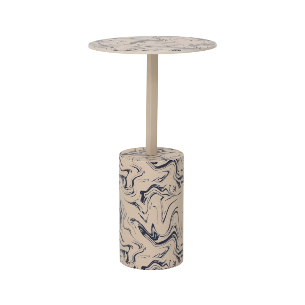 STEN beige side table with blue