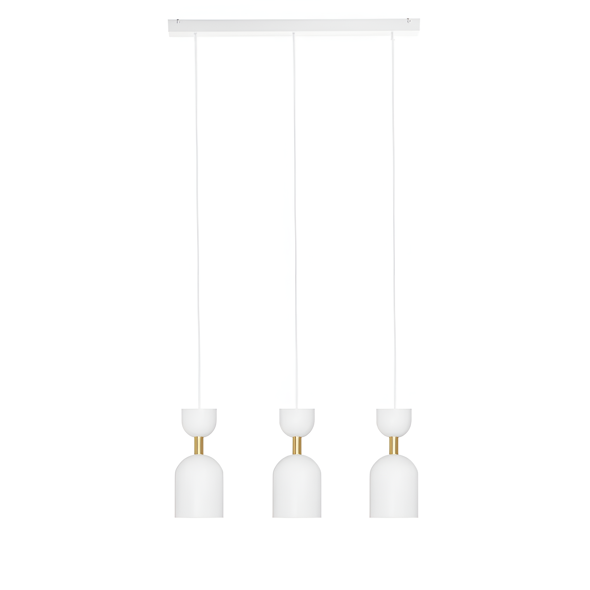 Lampa sufitowa SUPURU 3L biały z mosiężnym – styl industrialny