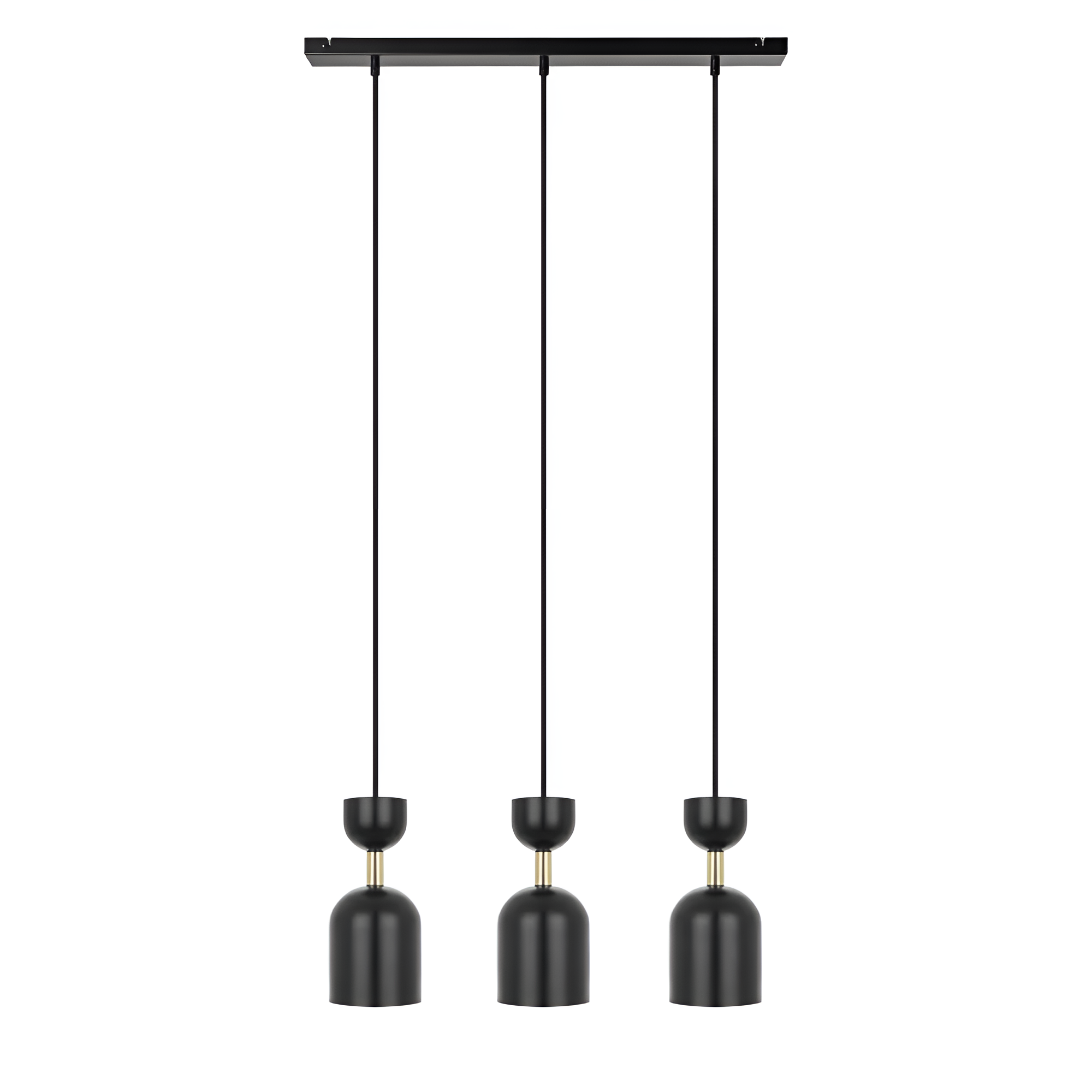 Lampa sufitowa SUPURU 3L czarny z mosiężnym – Ummo