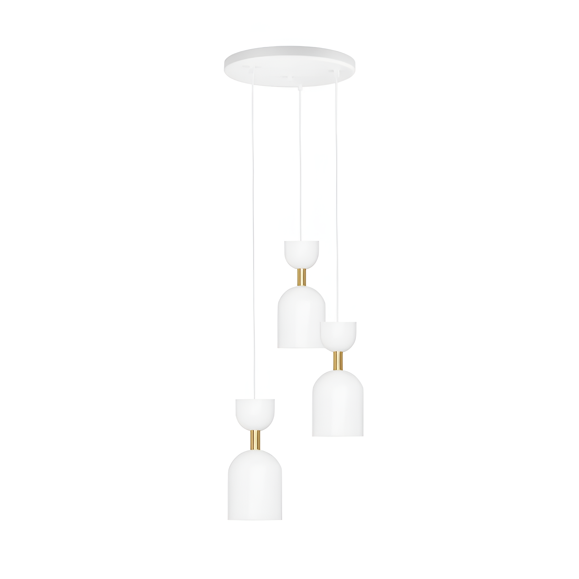 Lampa wisząca SUPURU 3P biały z mosiężnym – Ummo