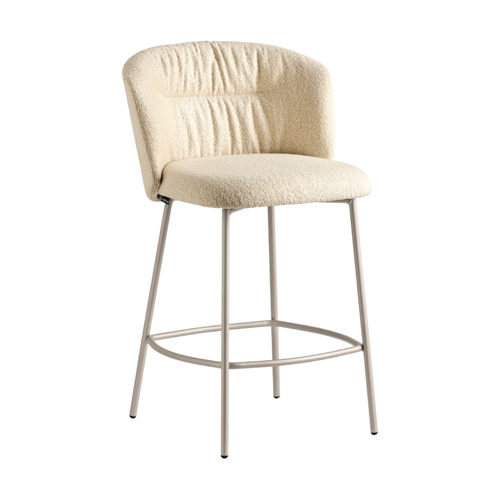 SWEEL upholstered bar stool with cream metal base
