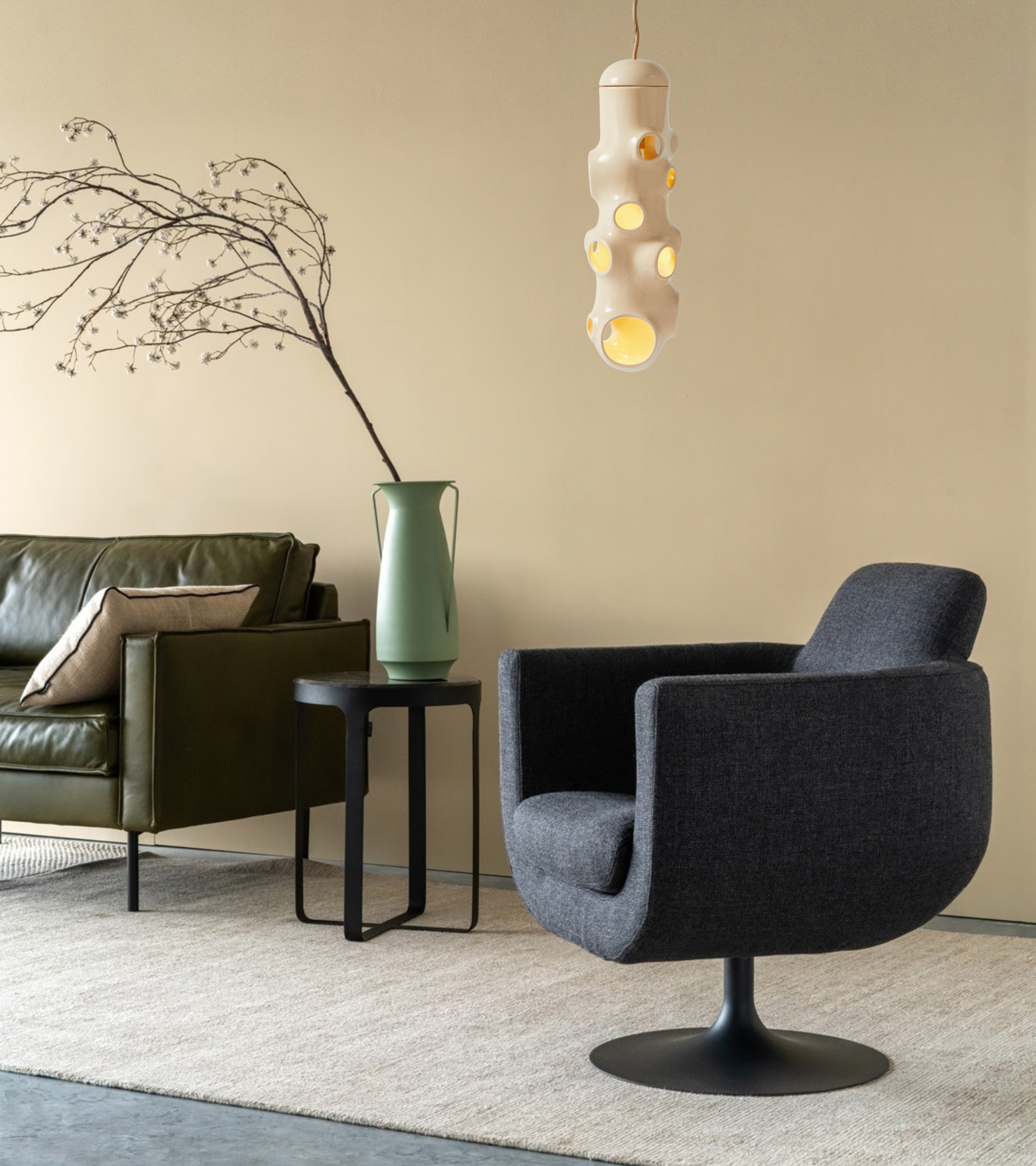 BULLE beige pendant lamp