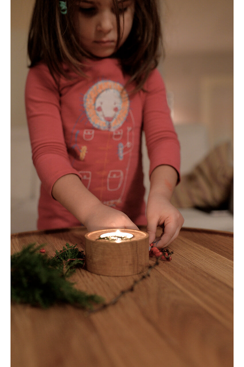 Teelichthalter-Set ENLIGHTENMENT Eiche
