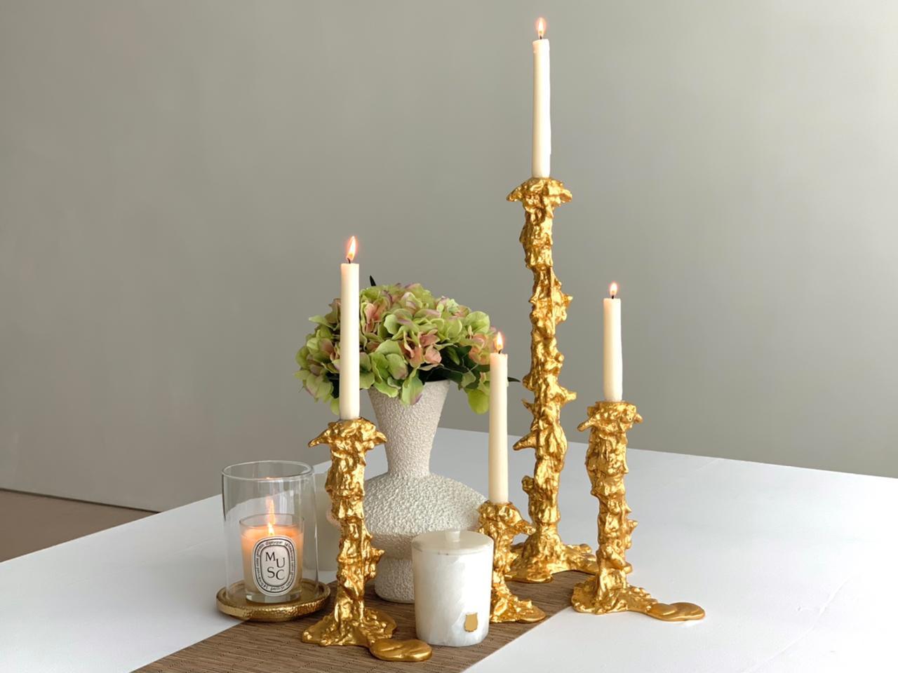 Świecznik DRIP złoty Pols Potten Eye on Design