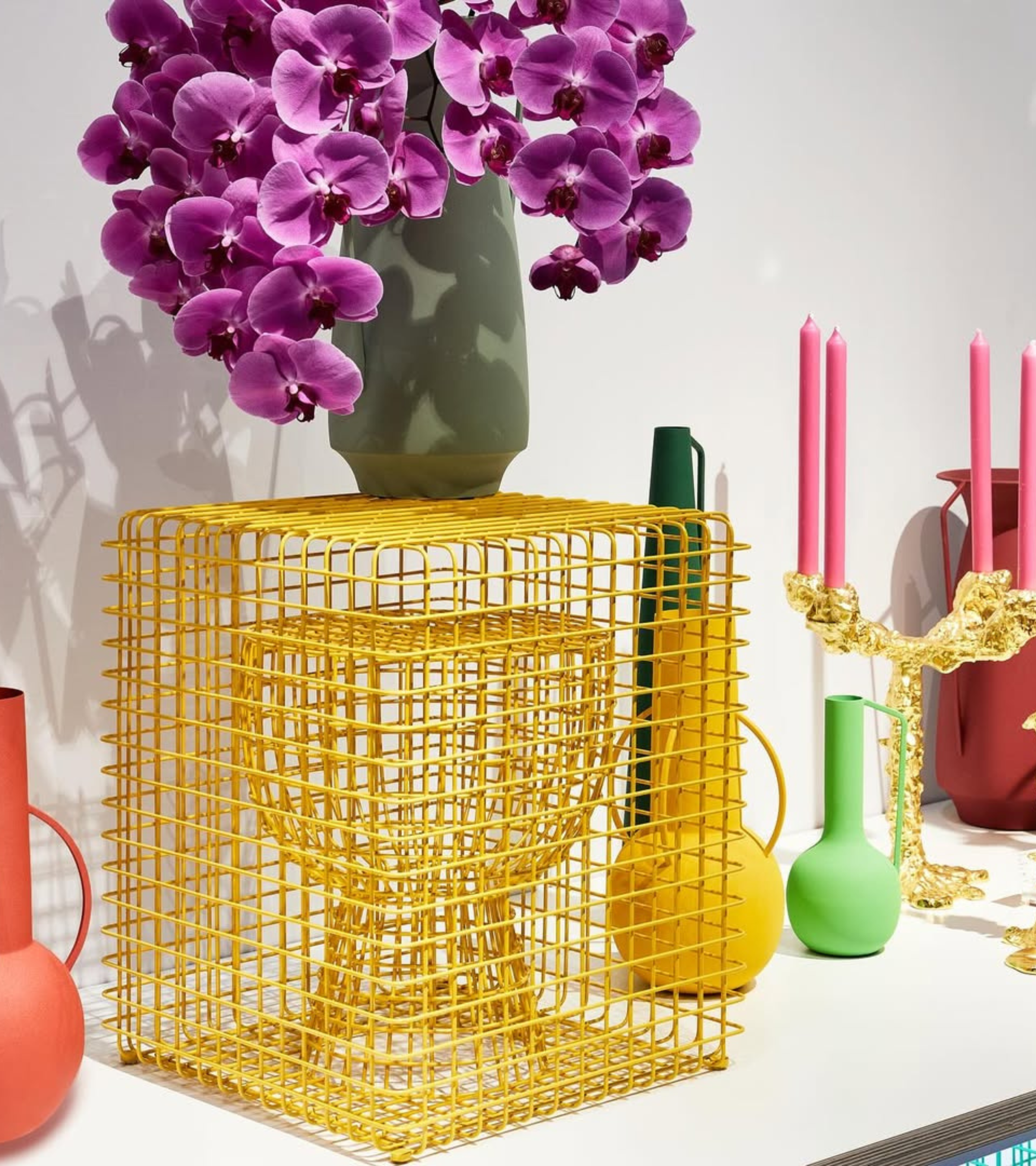 TIP TAP WIRE decorative stool yellow