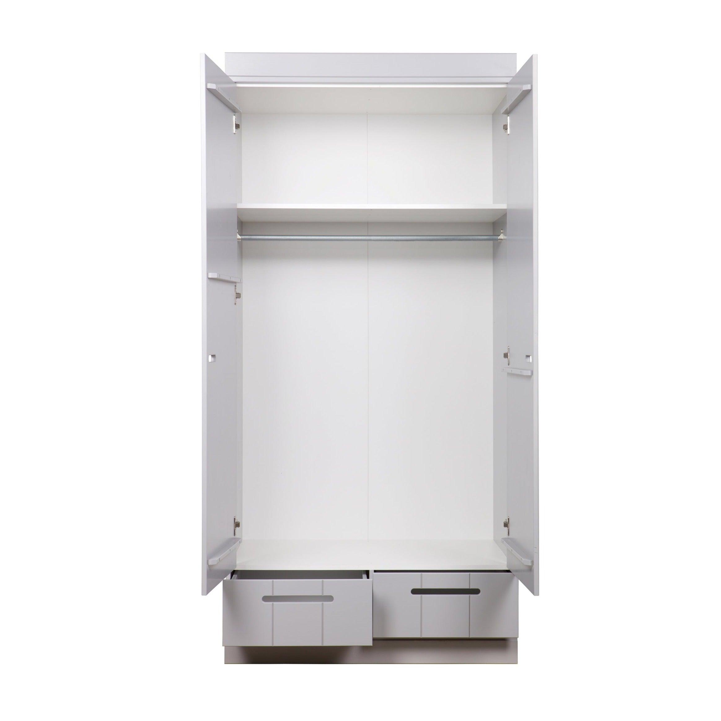 Szafa 2-drzwiowa z szufladami CONNECT szare drewno Woood Default Title Eye on Design