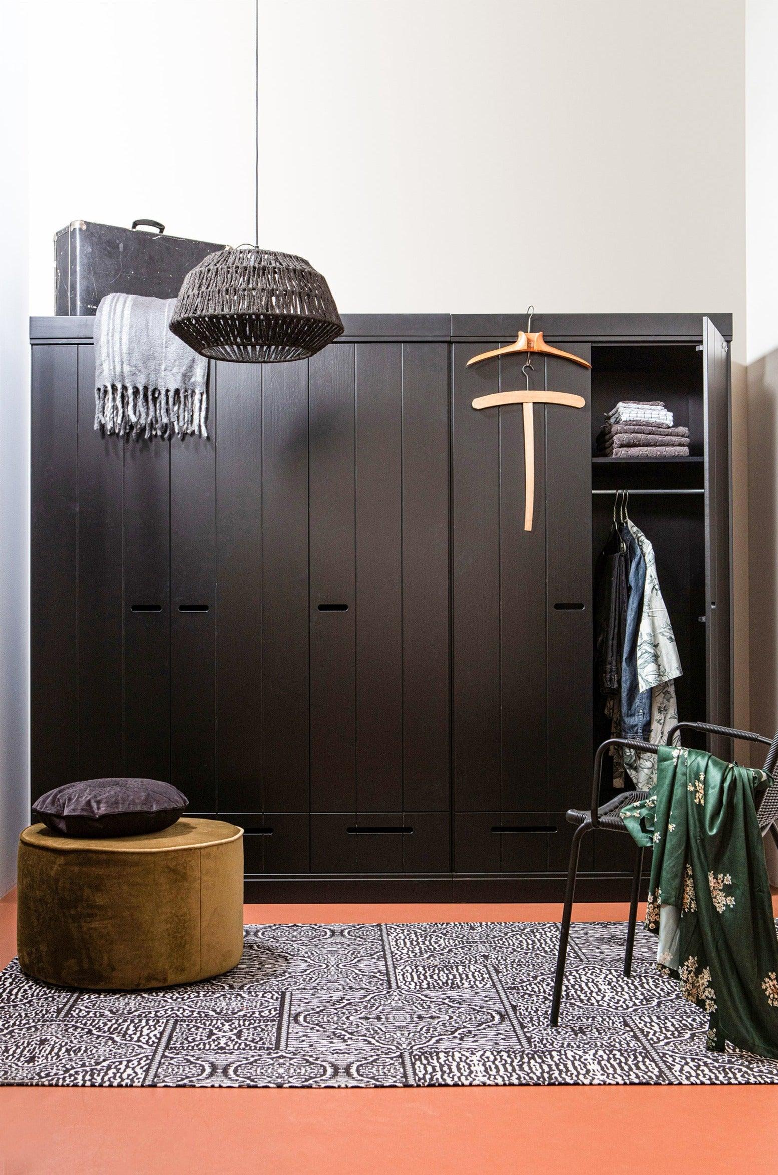 Szafa 3-drzwiowa z szufladami CONNECT czarny Woood Eye on Design