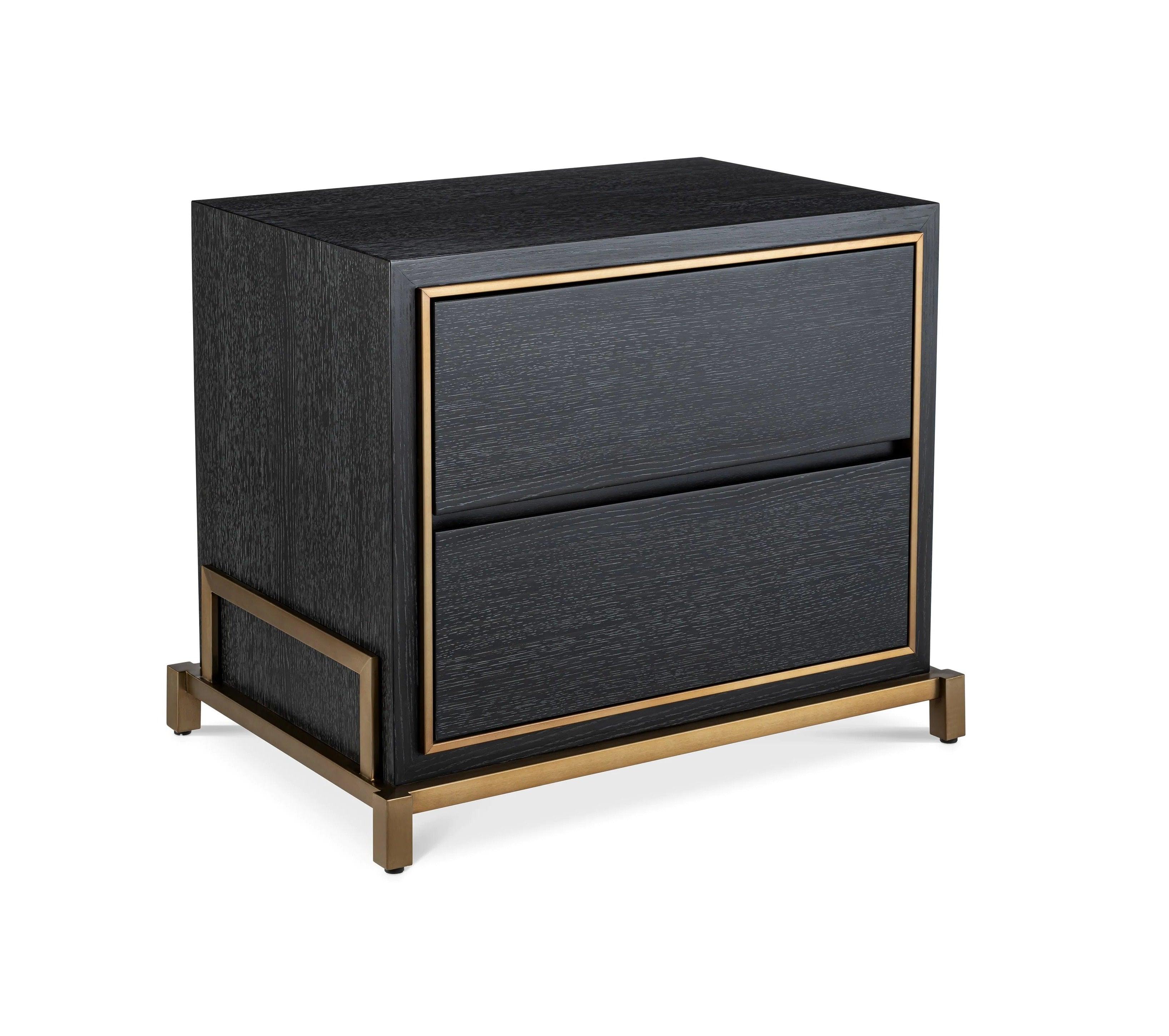 Szafka nocna HAZEL czarny fornir z mosiądzem Eichholtz Eye on Design