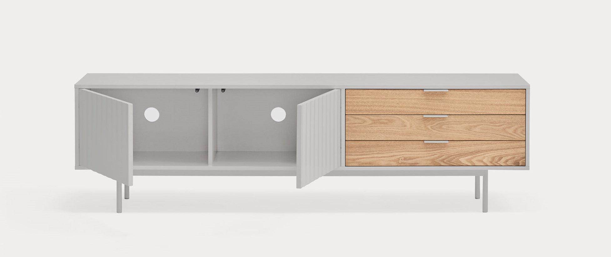 Szafka RTV SIERRA 2D szary Teulat Eye on Design