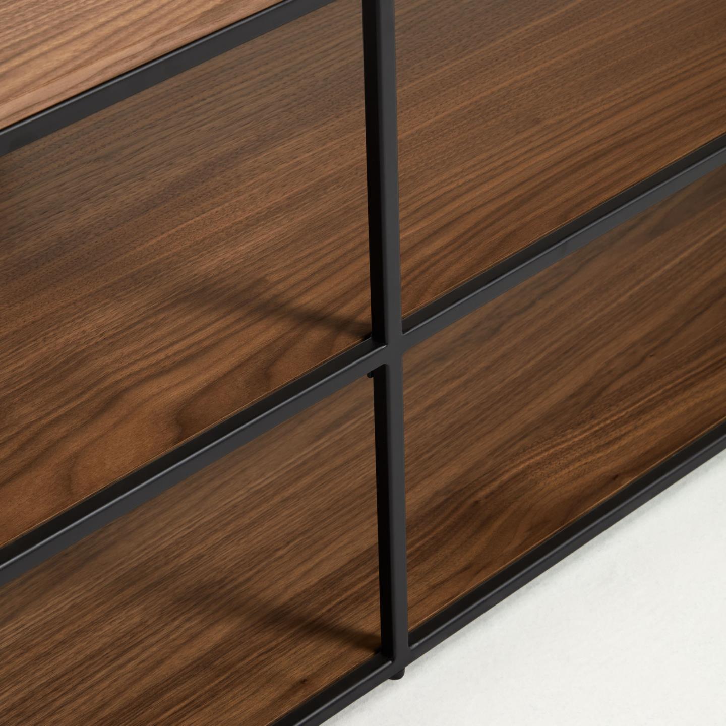 Szafka RTV YOANA fornir orzechowy z czarną podstawą La Forma Eye on Design