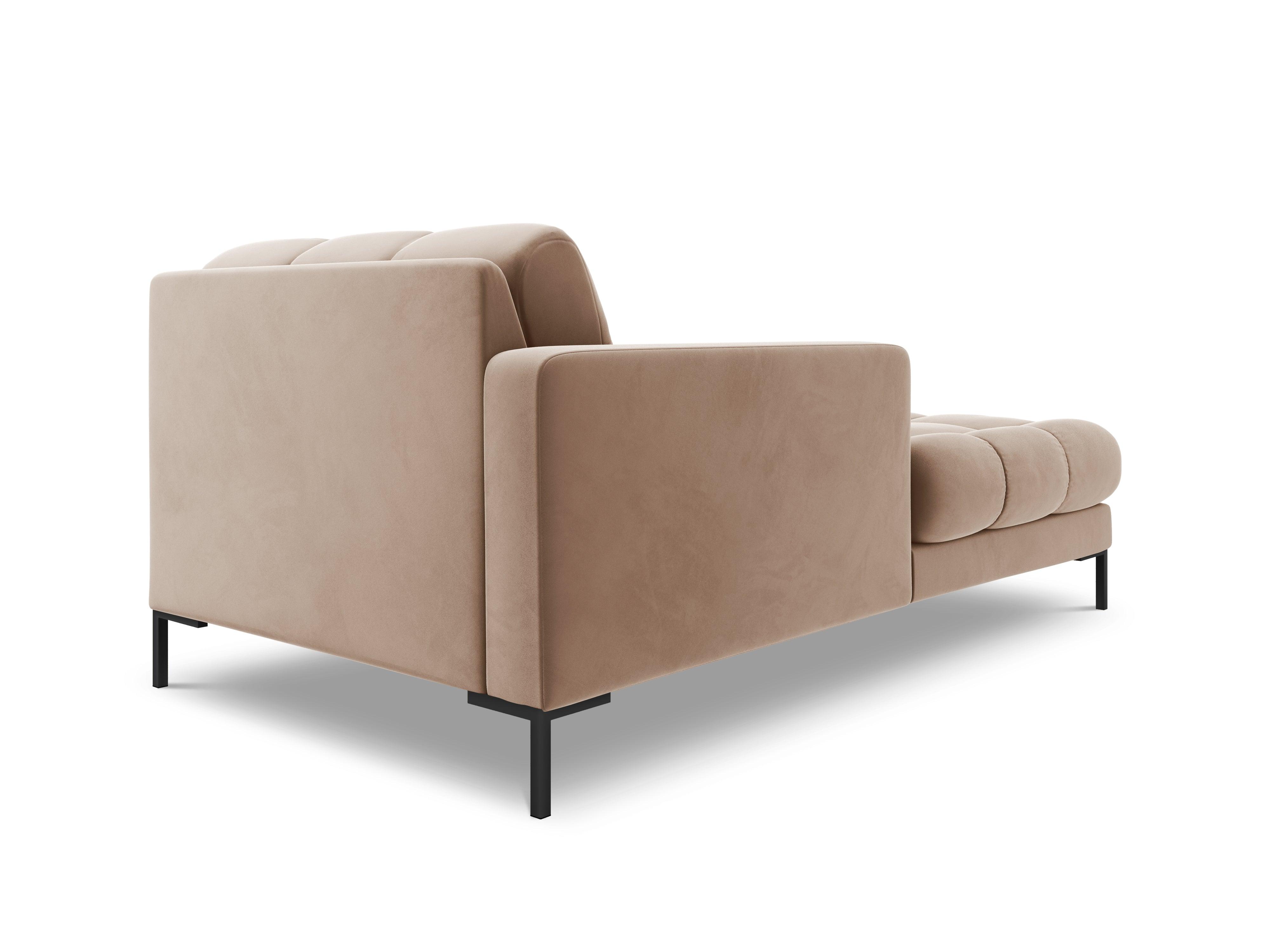 Szezlong aksamitny lewostronny BALI beżowy z czarną podstawą Cosmopolitan Design Eye on Design
