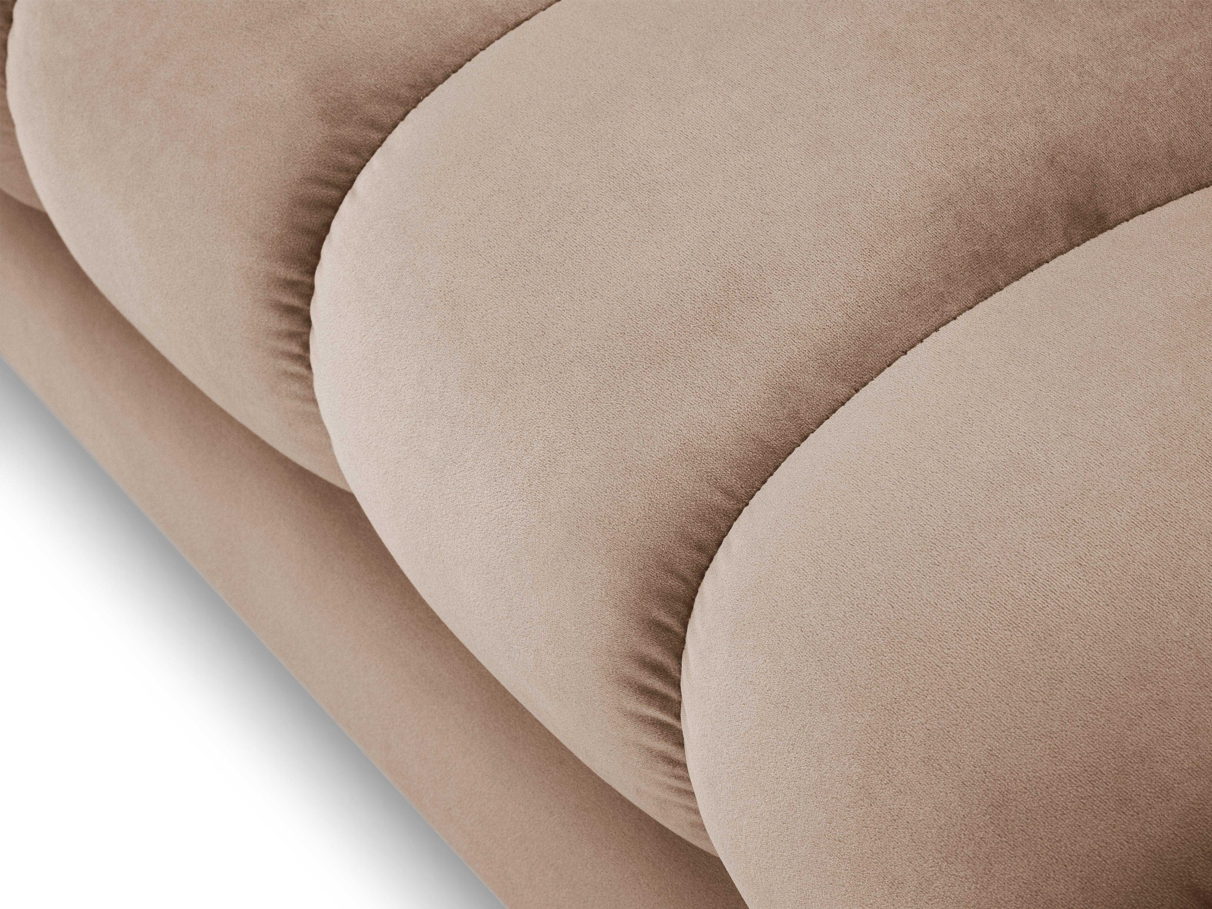 Szezlong aksamitny lewostronny BALI beżowy z czarną podstawą Cosmopolitan Design Eye on Design