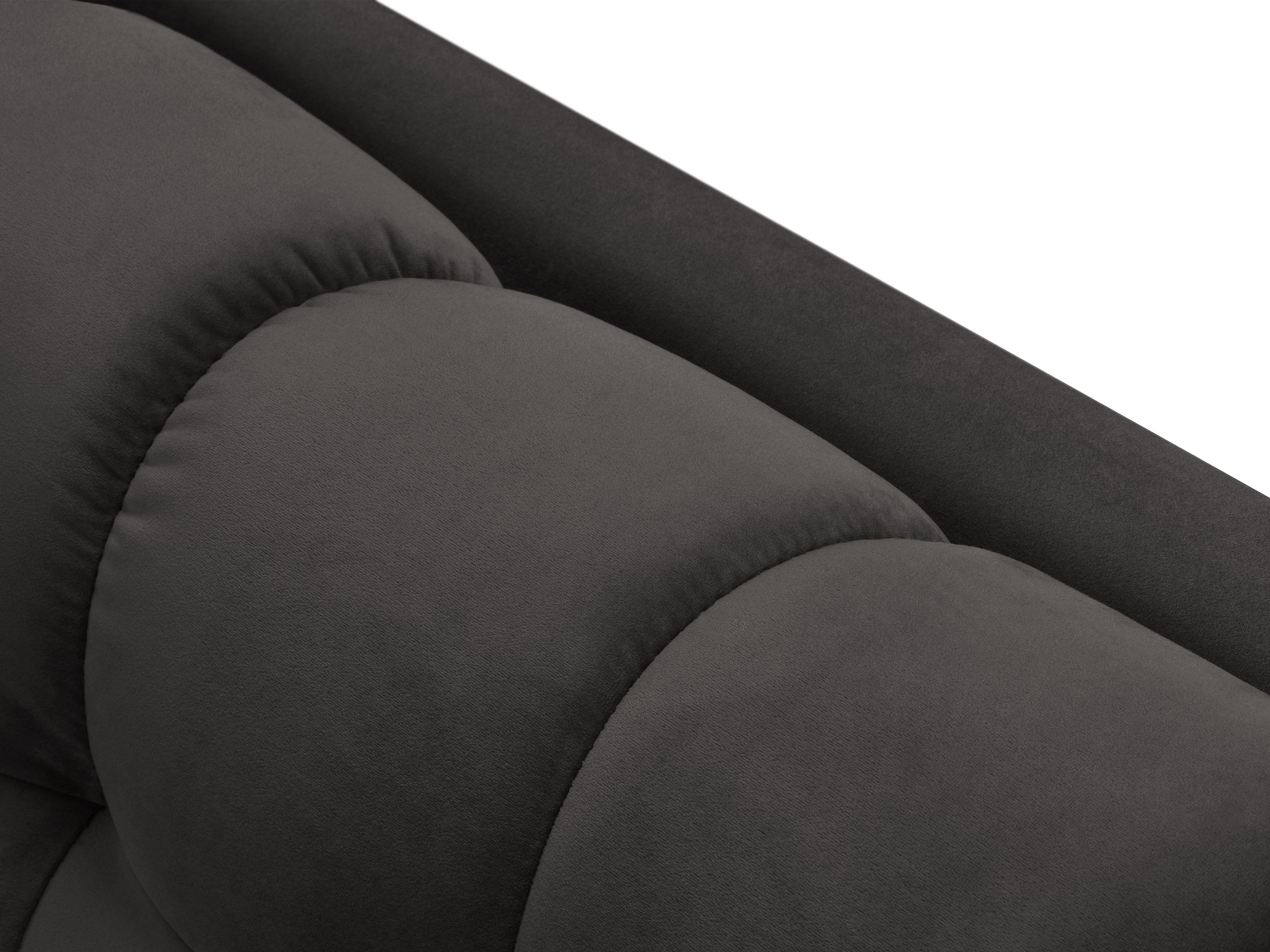 Szezlong aksamitny lewostronny BALI ciemnoszary z czarną podstawą Cosmopolitan Design Eye on Design