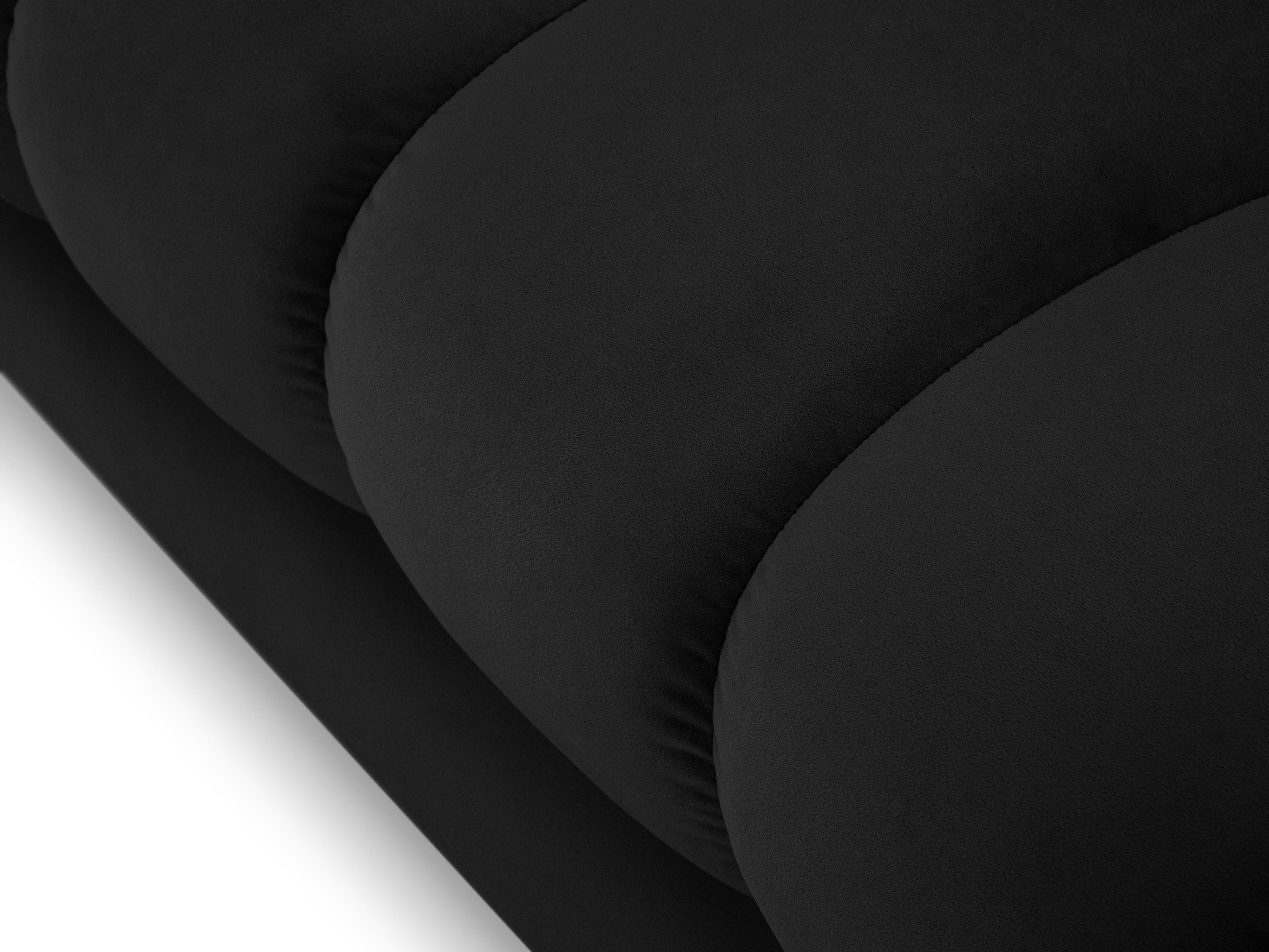 Szezlong aksamitny lewostronny BALI czarny ze złotą podstawą Cosmopolitan Design Eye on Design