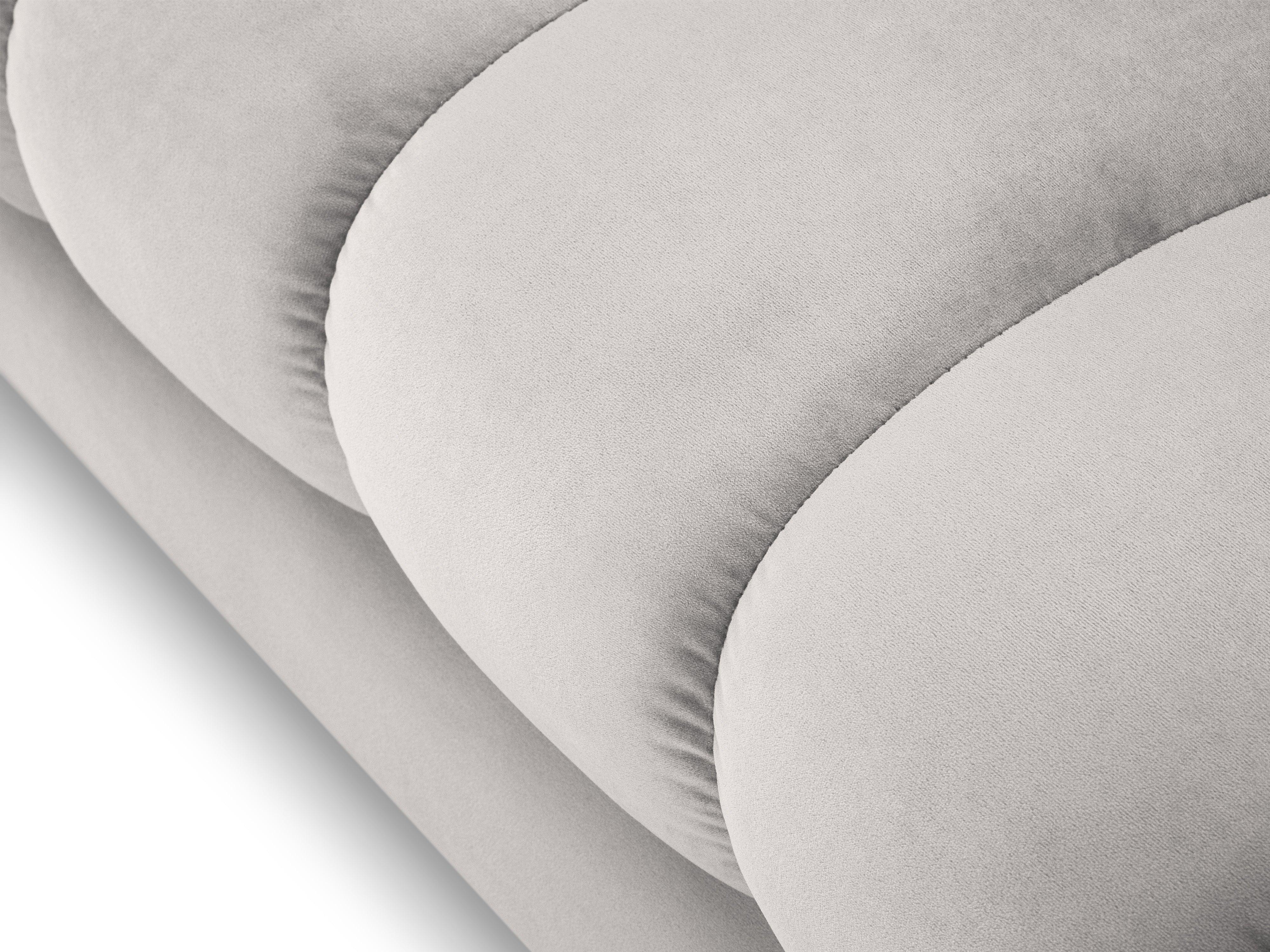 Szezlong aksamitny lewostronny BALI srebrny z czarną podstawą Cosmopolitan Design Eye on Design