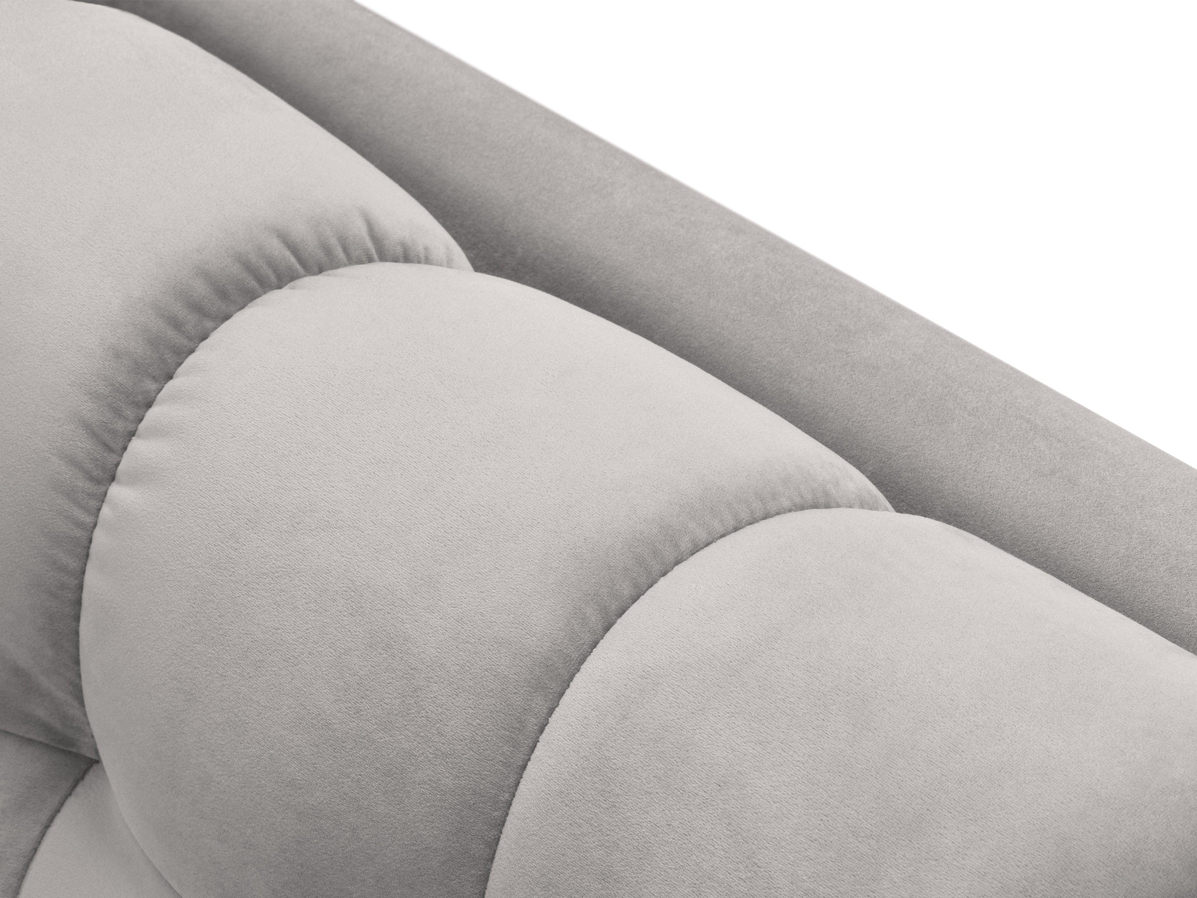 Szezlong aksamitny lewostronny BALI srebrny z czarną podstawą Cosmopolitan Design Eye on Design