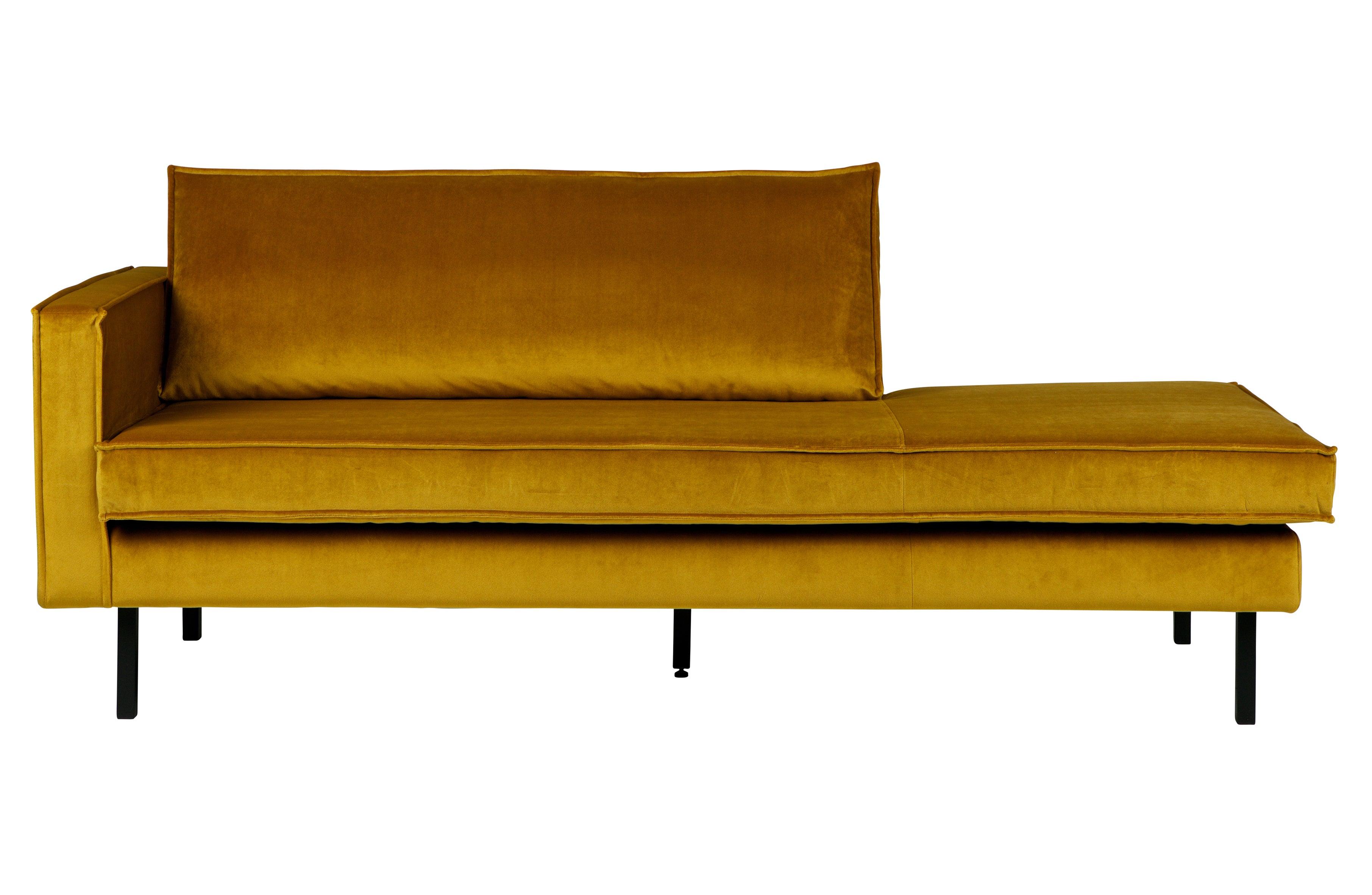 Szezlong aksamitny lewostronny RODEO musztardowy Be Pure Eye on Design