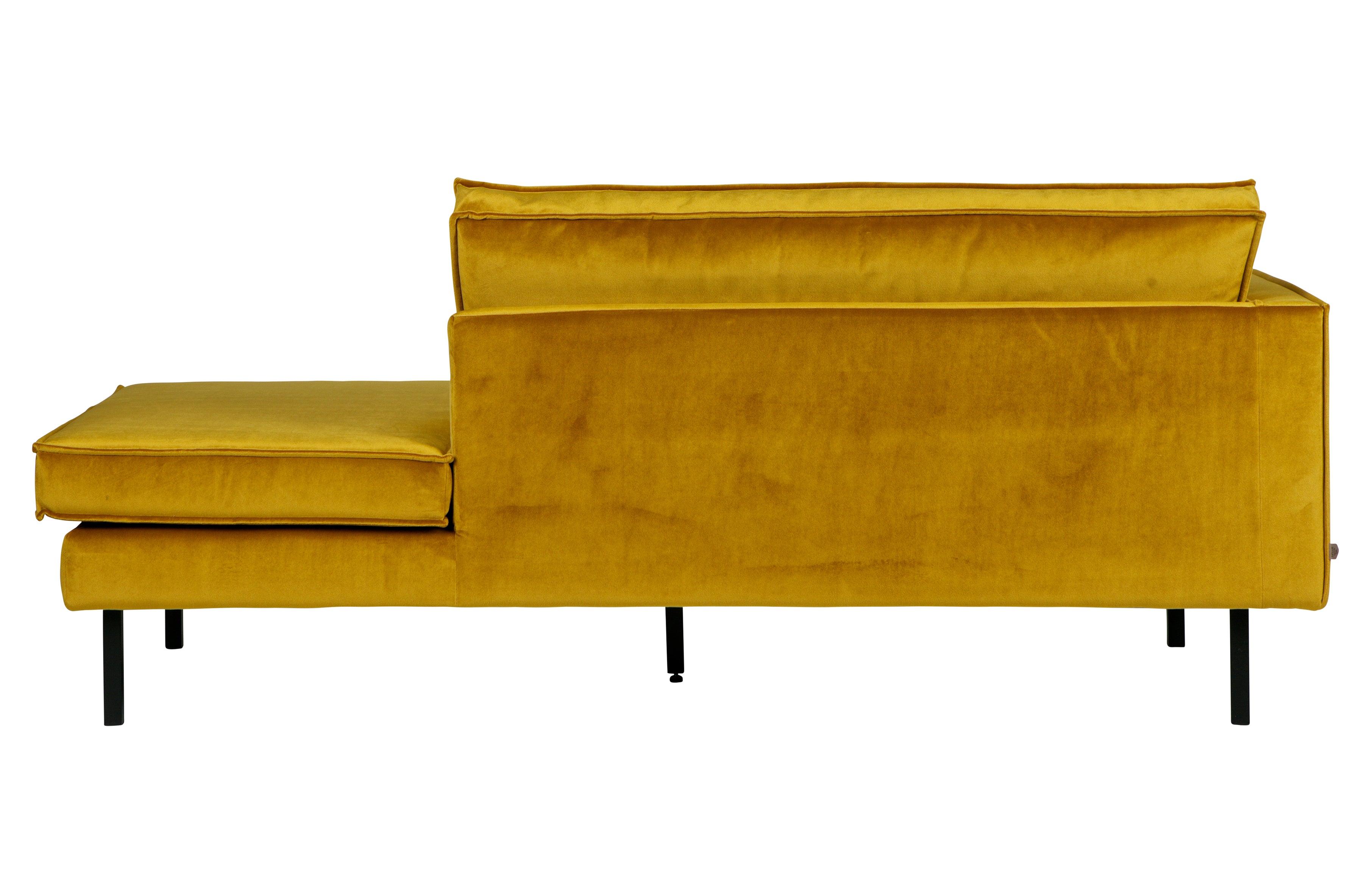 Szezlong aksamitny lewostronny RODEO musztardowy Be Pure Eye on Design
