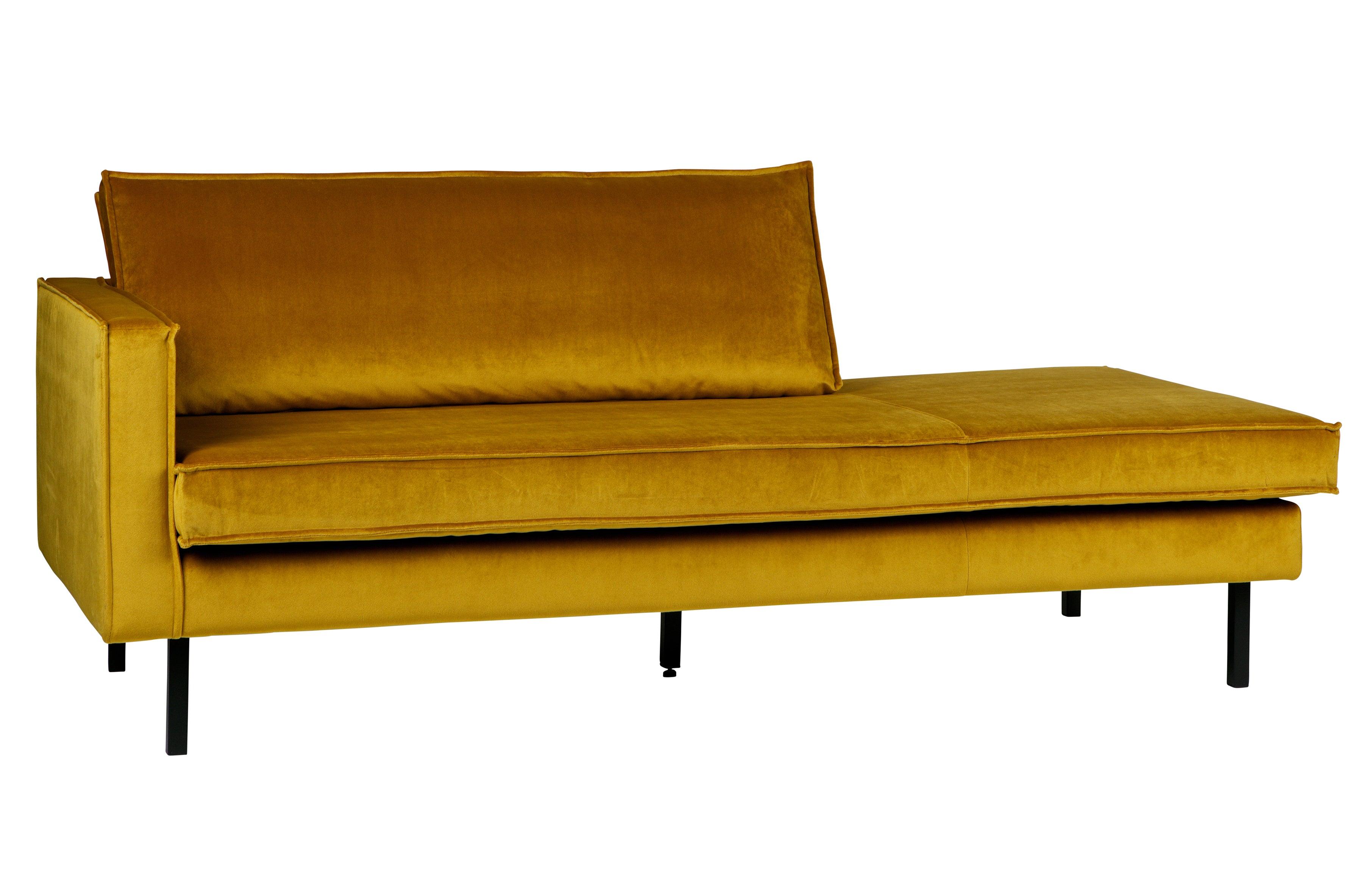 Szezlong aksamitny lewostronny RODEO musztardowy Be Pure Eye on Design