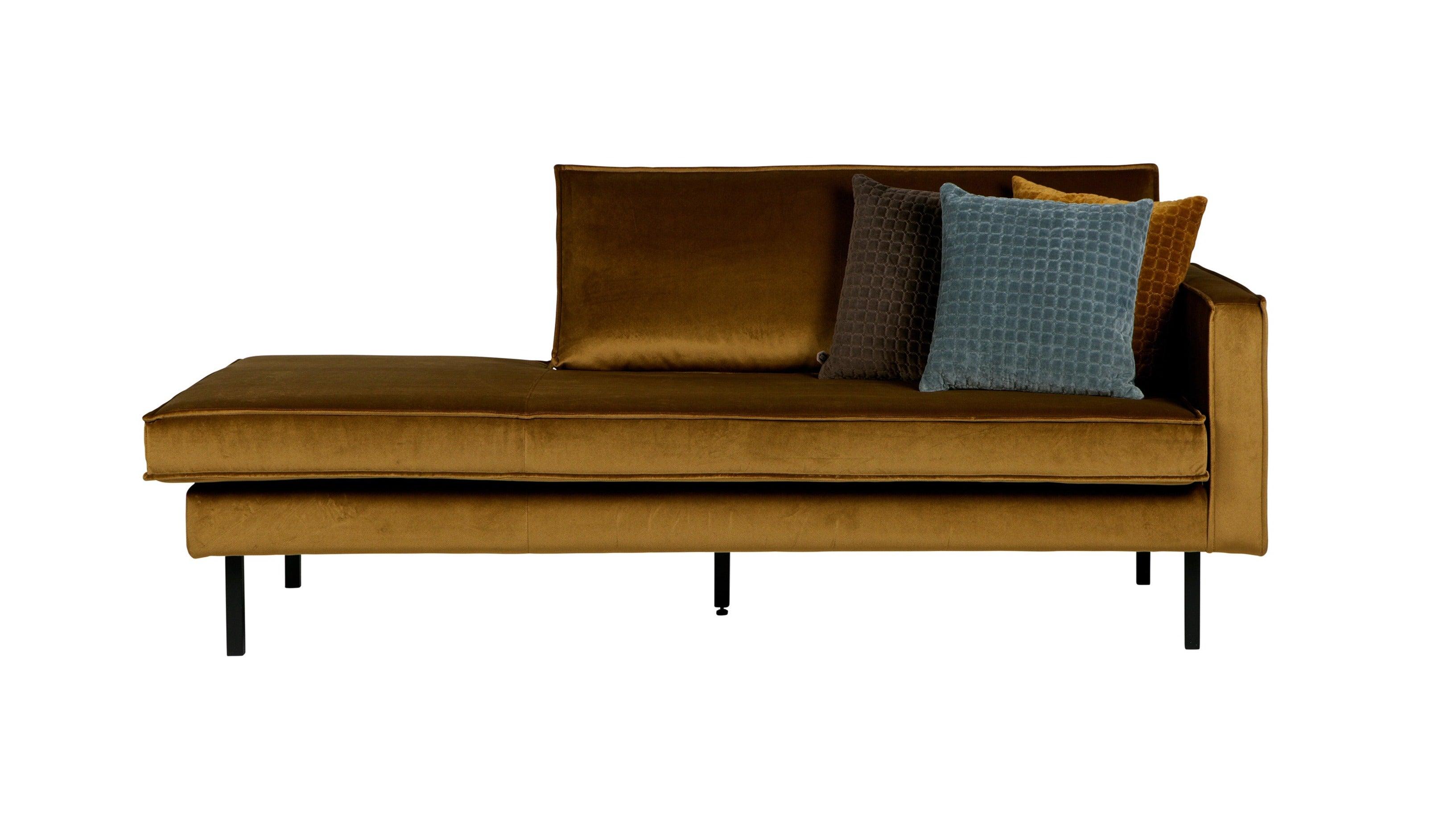 Szezlong aksamitny prawostronny RODEO miodowy Be Pure Eye on Design
