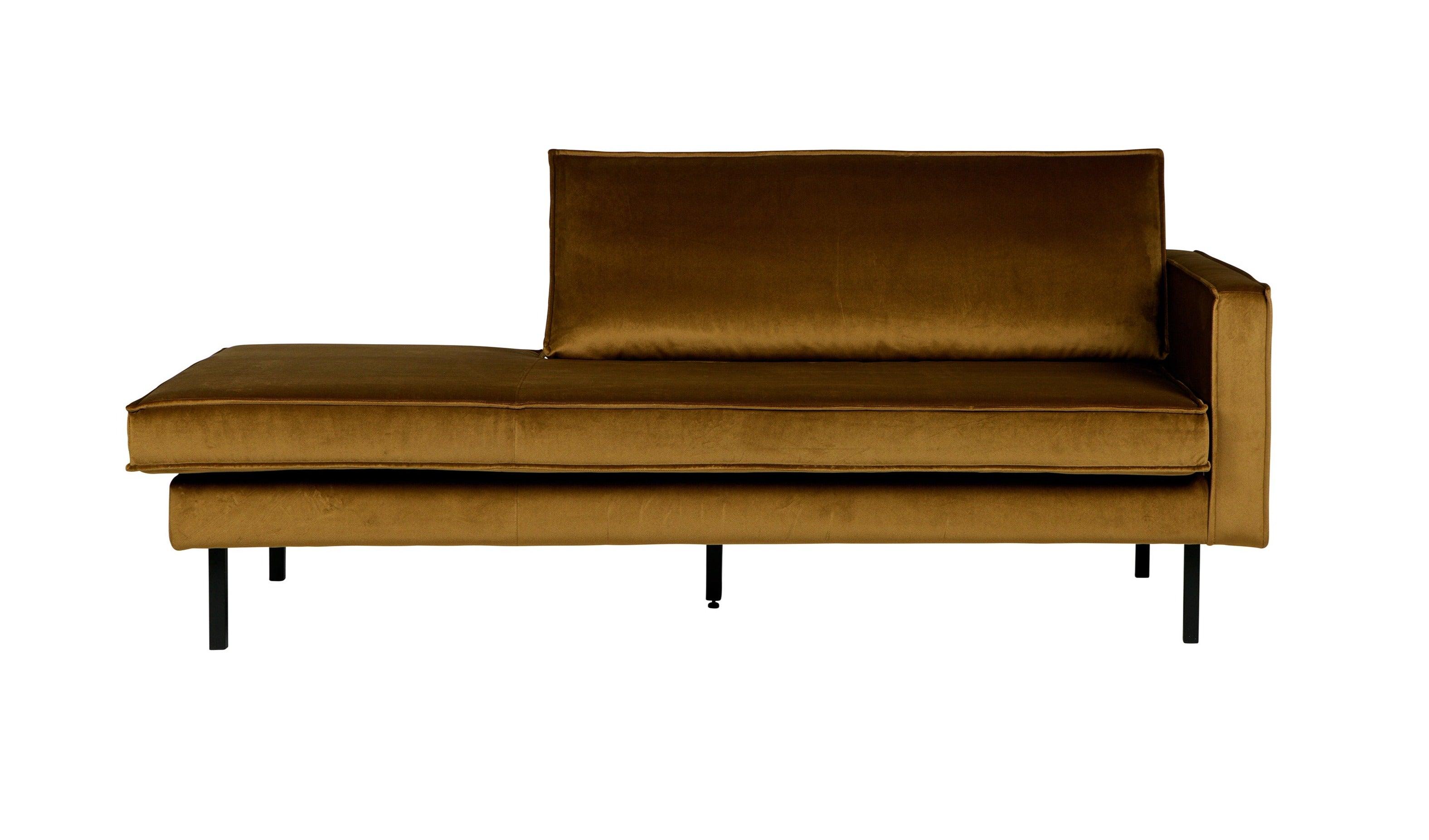 Szezlong aksamitny prawostronny RODEO miodowy Be Pure Eye on Design