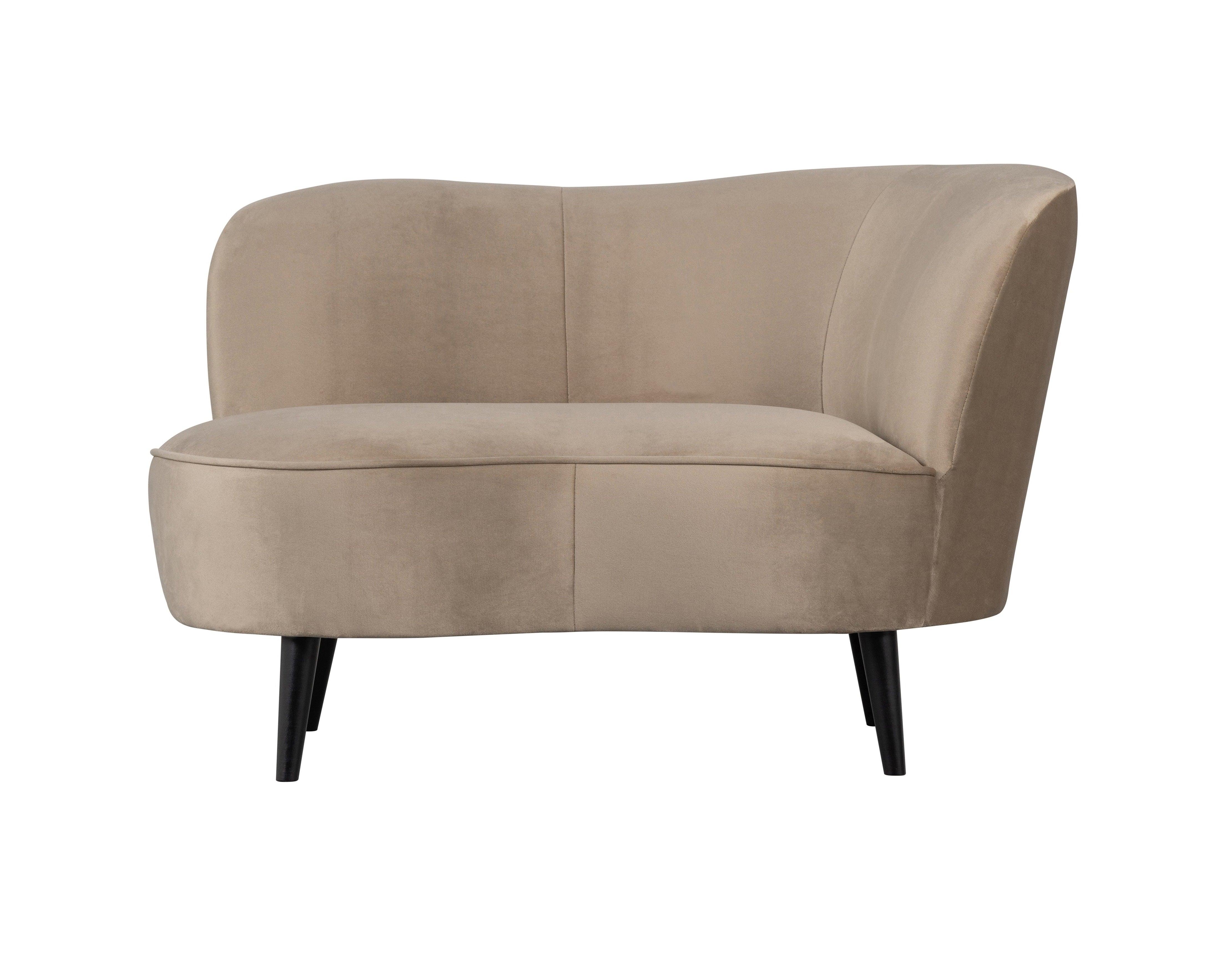 Szezlong aksamitny prawostronny SARA khaki Woood Eye on Design