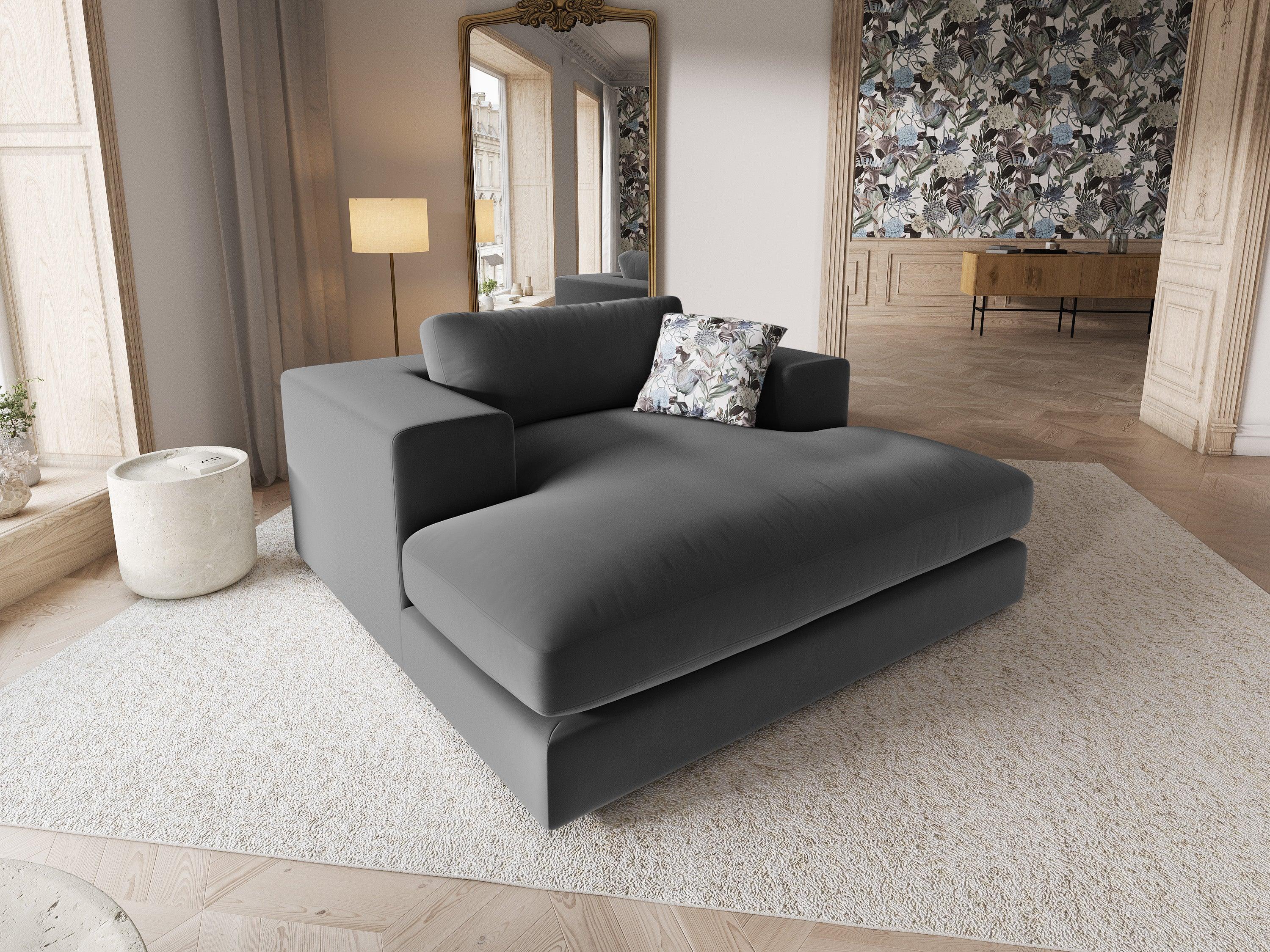 Szezlong aksamitny TENDANCE szary CXL by Christian Lacroix Eye on Design