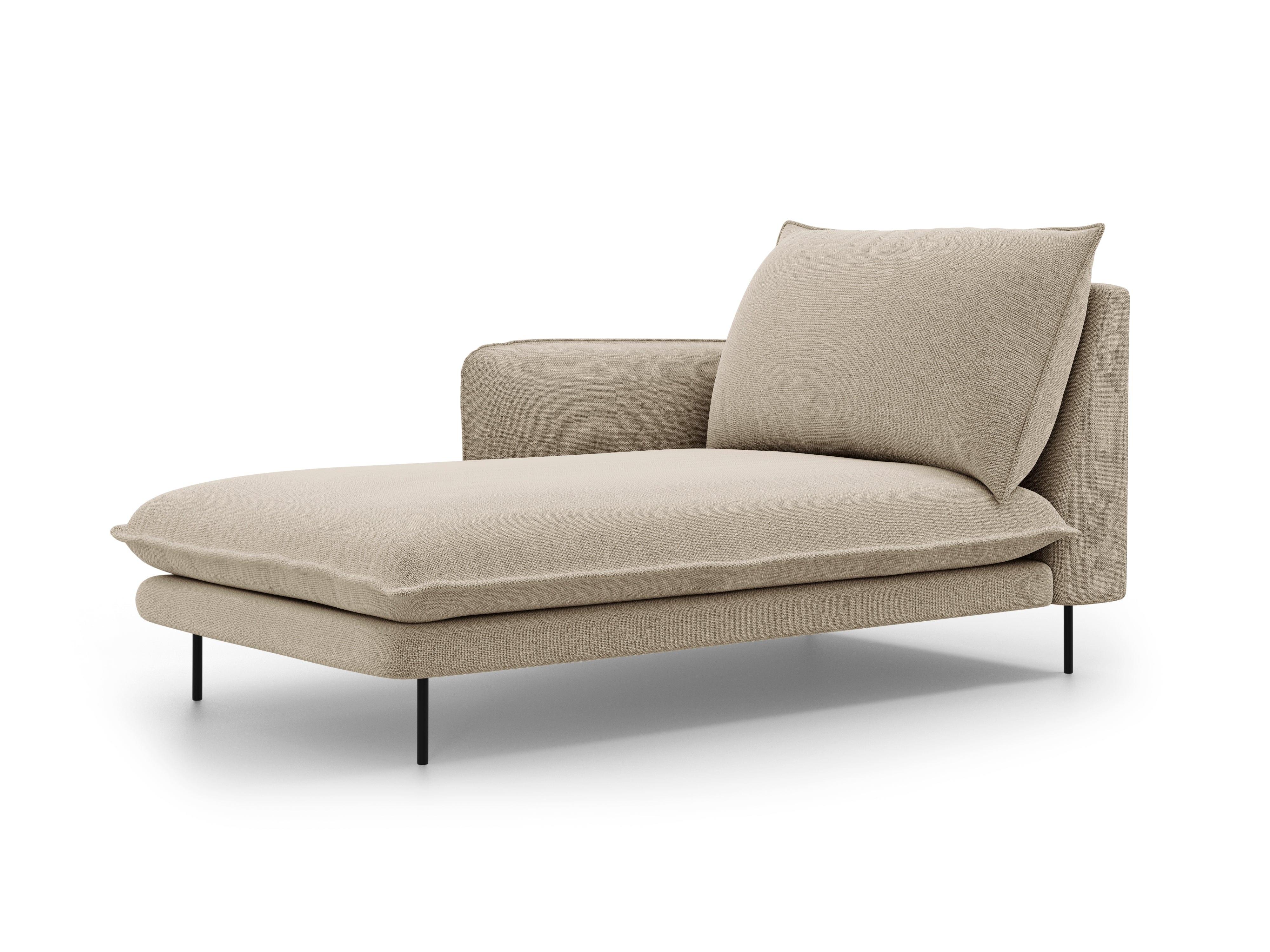 Szezlong lewostronny VIENNA beżowy z czarną podstawą Cosmopolitan Design Eye on Design