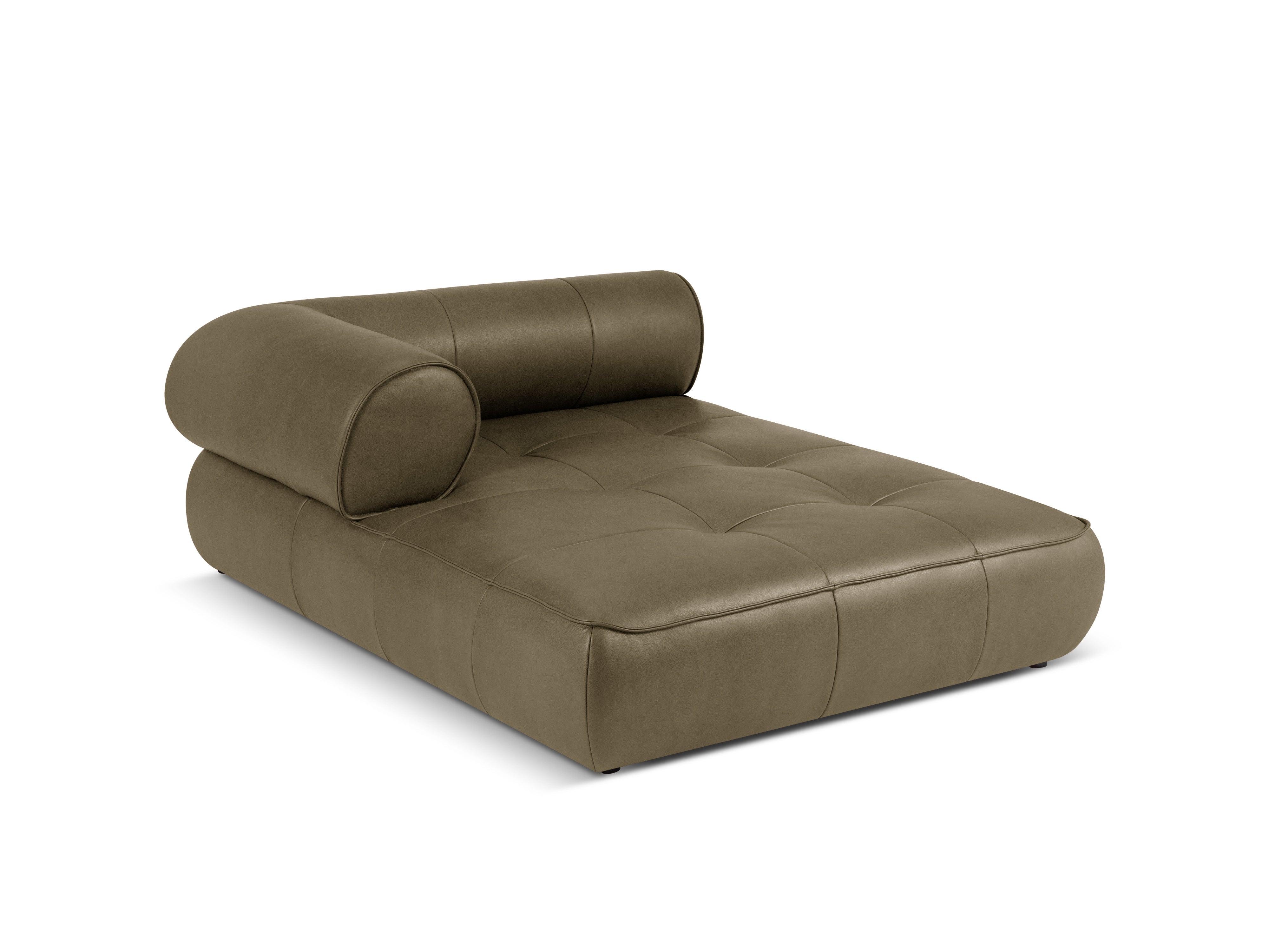 Szezlong skórzany lewostronny LILY oliwkowy Maison Heritage Eye on Design