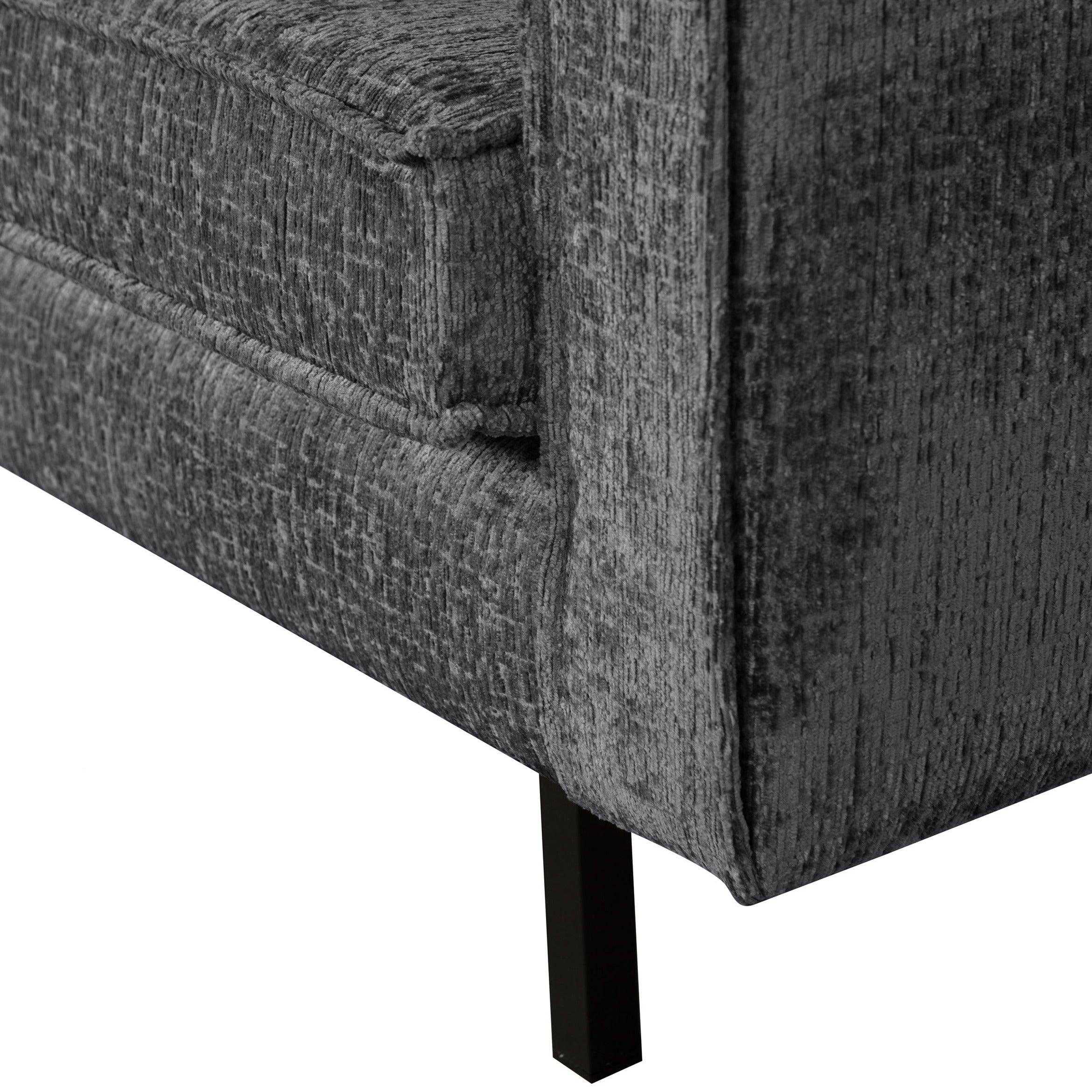 Szezlong welurowy prawostronny RODEO ciemnoszary Be Pure Eye on Design