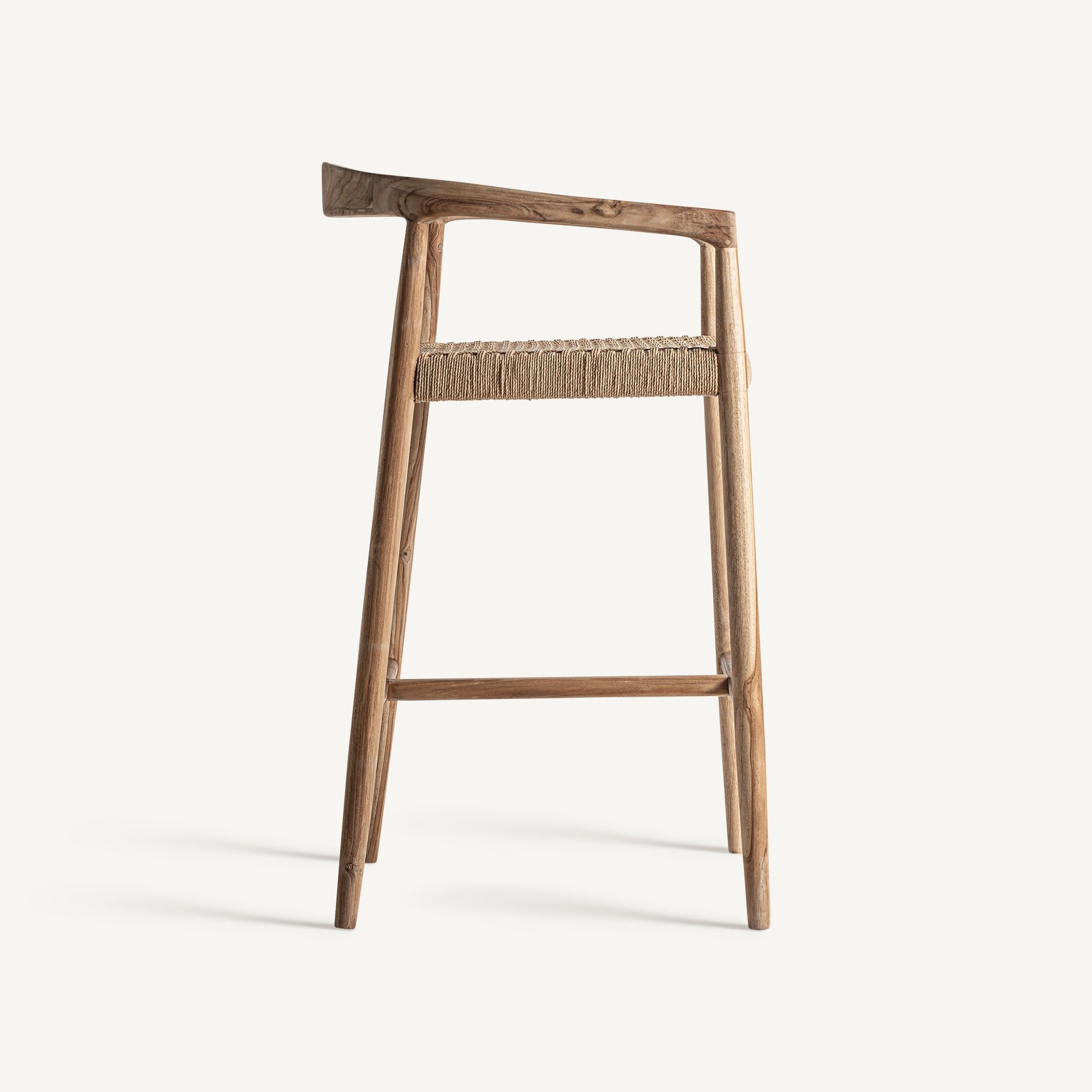 Bar stool with armrests CAEN teak wood