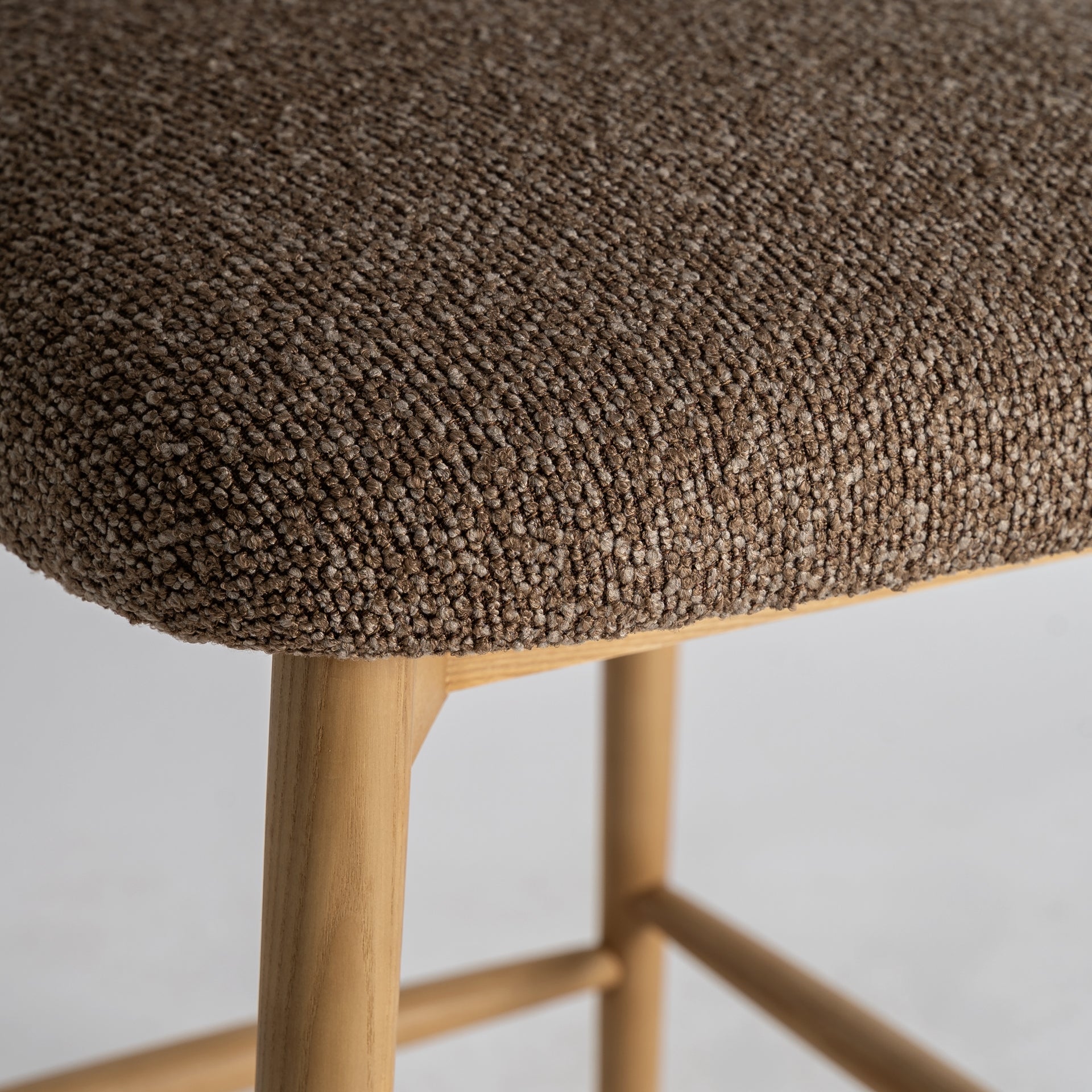 ERLEC Bar Stool in Brown with Ash Base