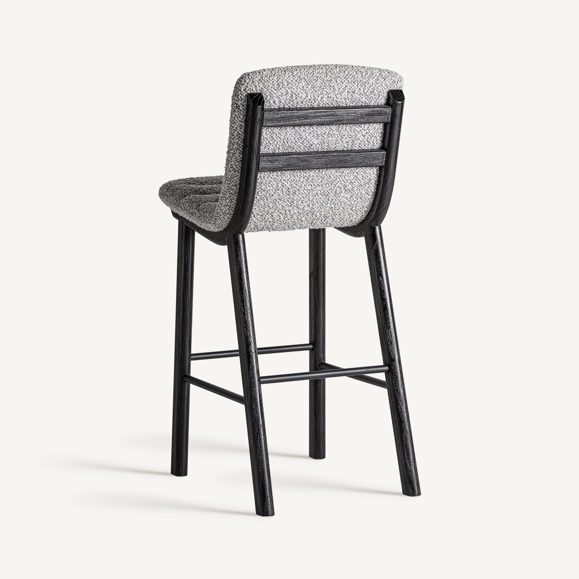JACQUARD Bar Stool Gray with Black Woven Base