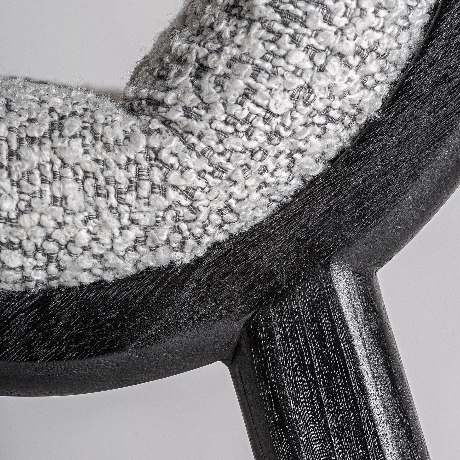 JACQUARD Bar Stool Gray with Black Woven Base