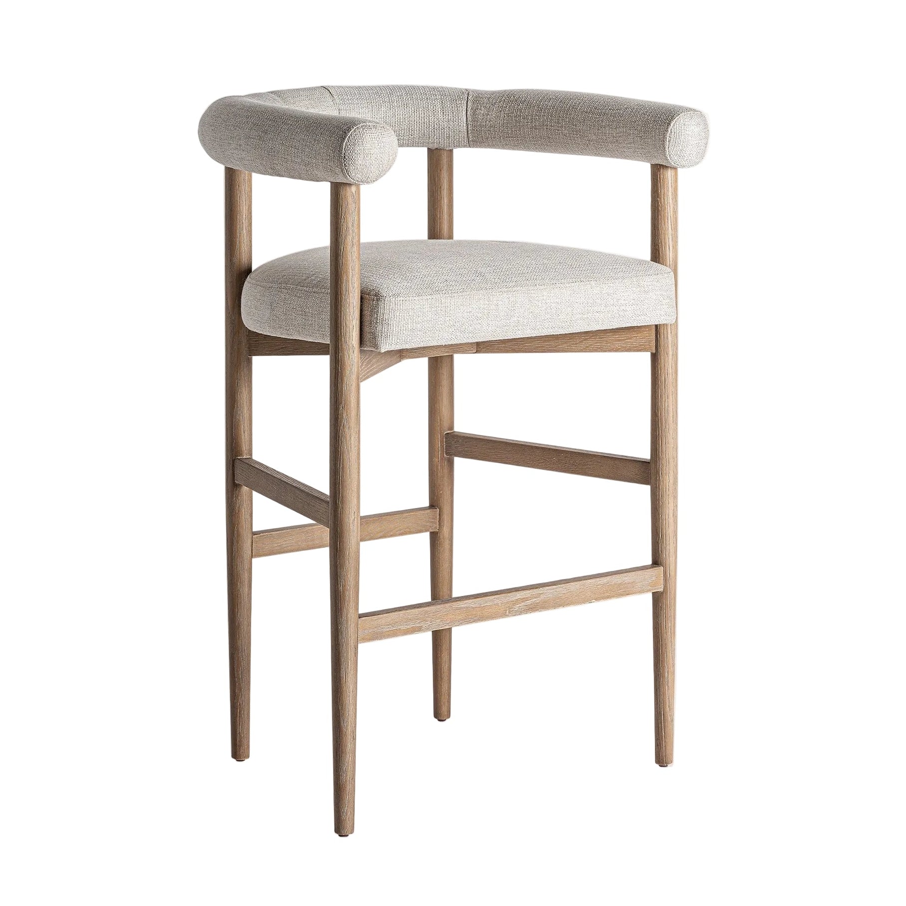 Barstuhl LAZINS beige mit Eschenbasis
