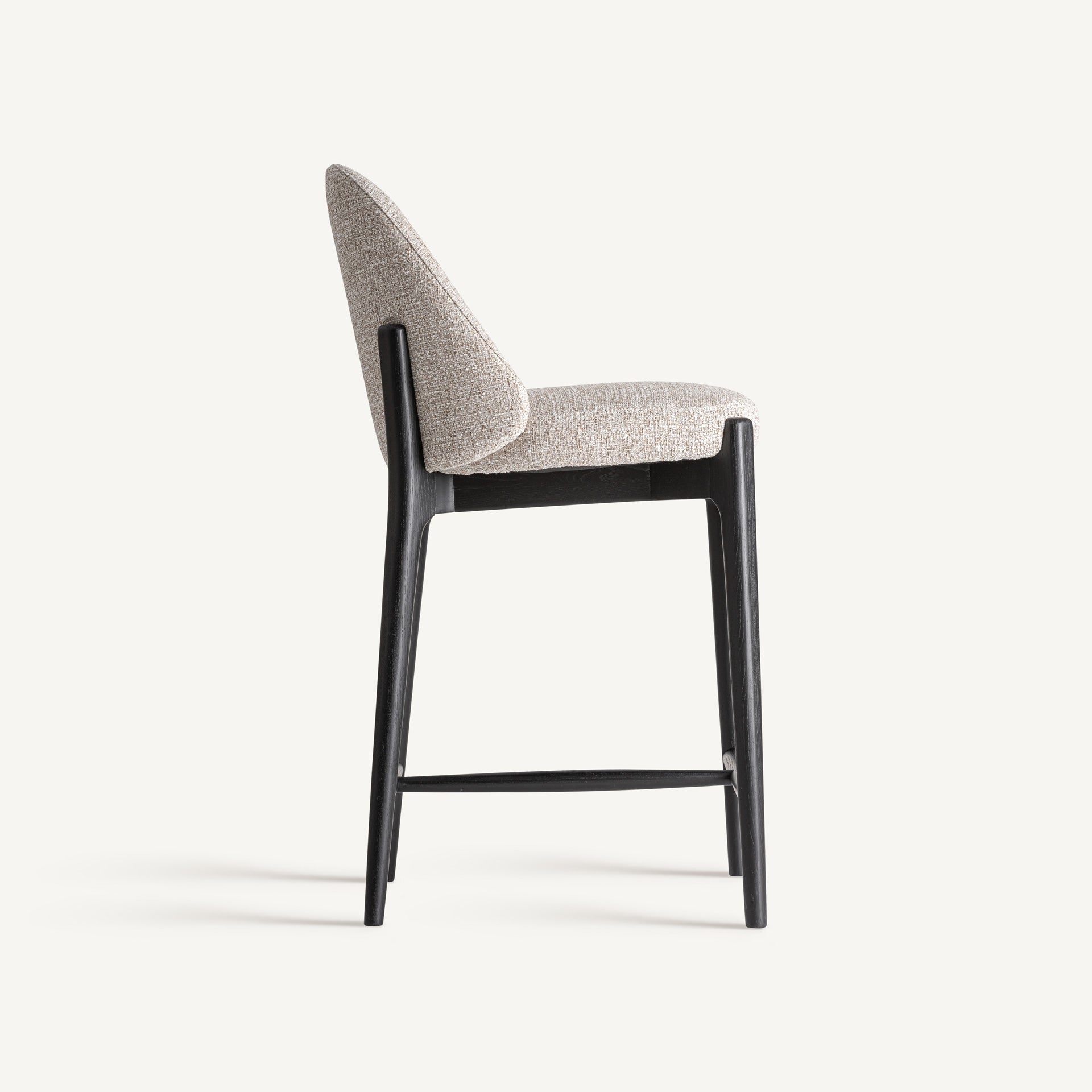 SIRIUS Bar Stool Beige with Black Ash Base