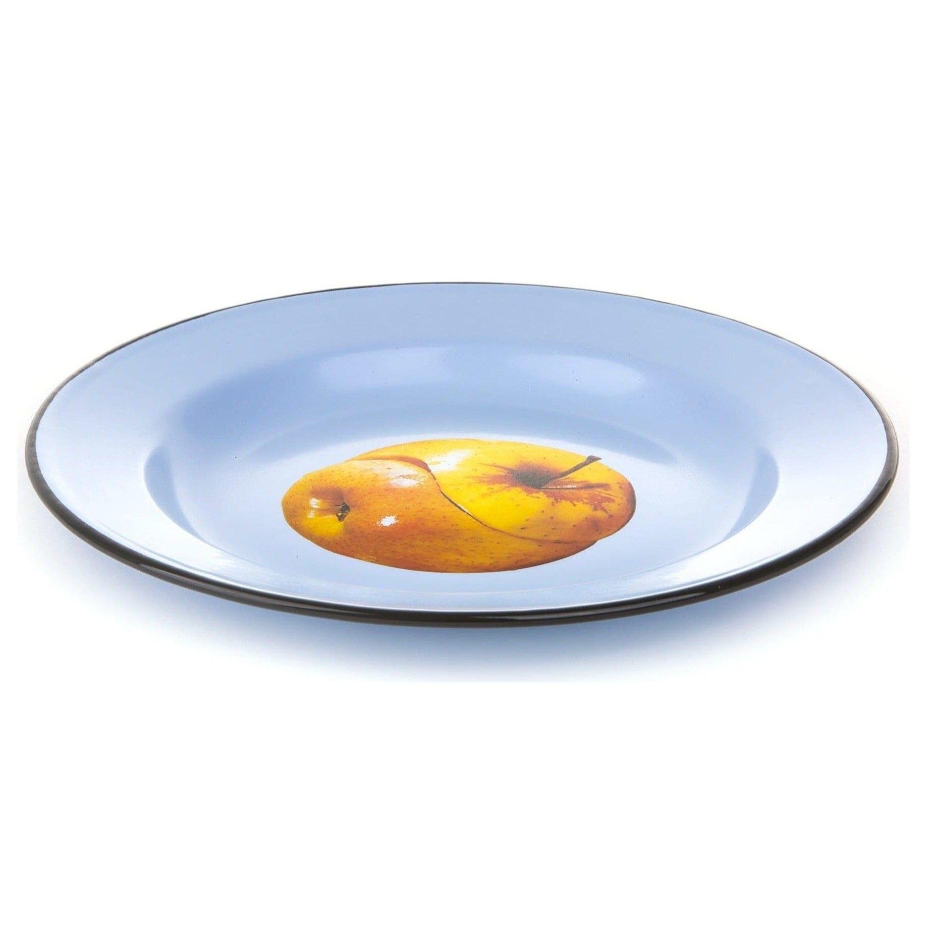 Talerz emaliowany APPLE niebieski Seletti Eye on Design